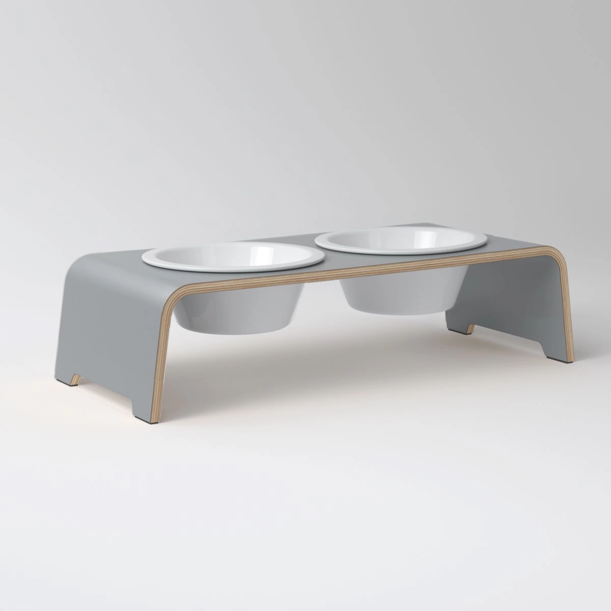 dogBar dogBar® Classic in Grau M-small Porzellan M-small Grau erhöhter Futternapf | unterstützt Verdauung | unterstützt Gelenke beim Fressen | stylisc