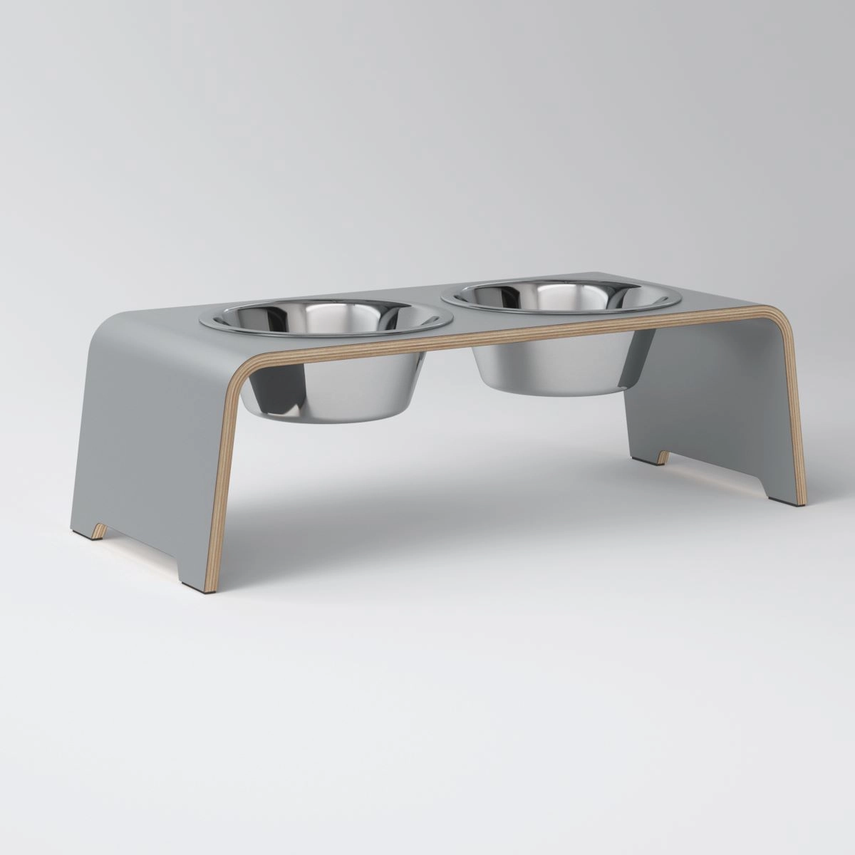 dogBar dogBar® Classic in Grau M Edelstahl M Grau erhöhter Futternapf | unterstützt Verdauung | unterstützt Gelenke beim Fressen | stylische Futtersta