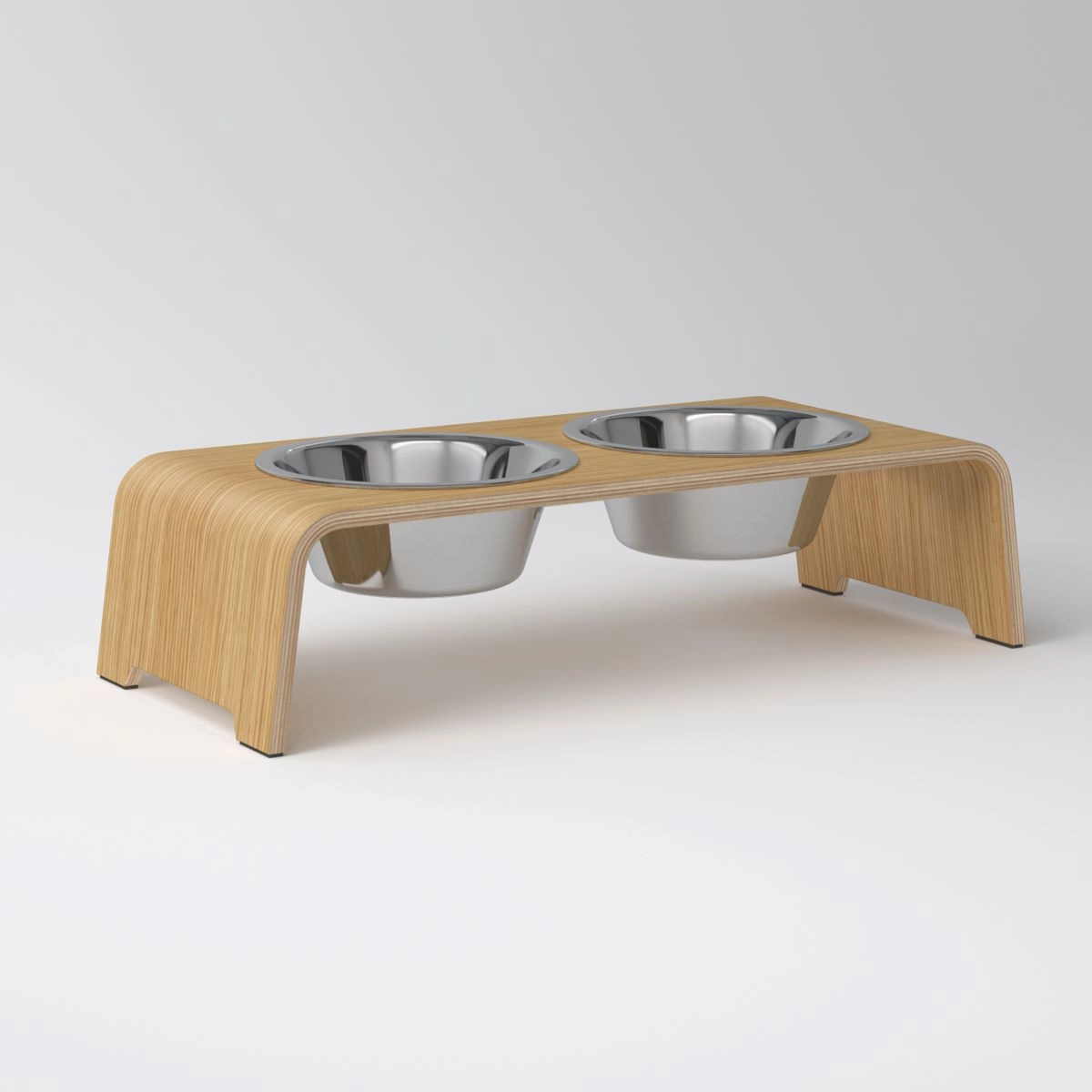 dogBar dogBar® Classic in Eiche hell M-small Edelstahl M-small Eiche hell erhöhter Futternapf | unterstützt Verdauung | unterstützt Gelenke beim Fress