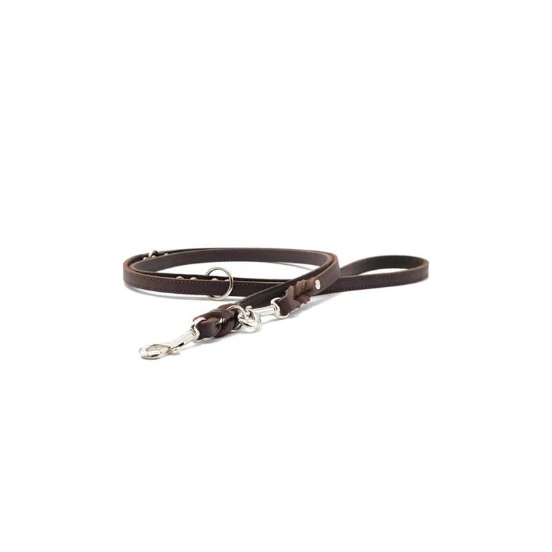 Maul Ledermanufaktur Leder-Leine Premium in Dunkelbraun 15mm Dunkelbraun für Welpen | für alle Hunde | hohe Zuglast | verstellbar | weiches Material
