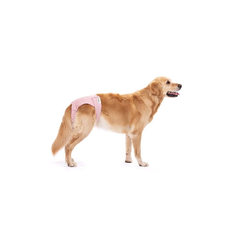 Lill´s Läufigkeitshose Lou XL Pink Berry mit Klettverschluss | bequem | atmungsaktiv | waschbar | aus Bio-Baumwolle | Öffnung für die Rute