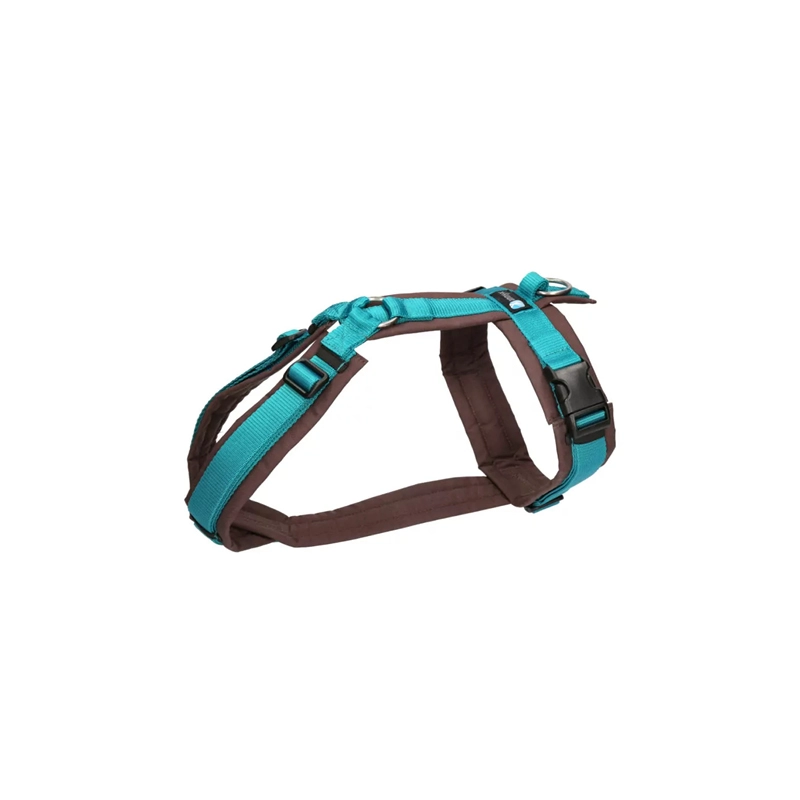 Annyx Brustgeschirr FUN in braun-petrol M M Braun Petrol für Welpen | für alle Hunde | verstellbar | gepolstert | ergonomisch | rückenschonend | optim