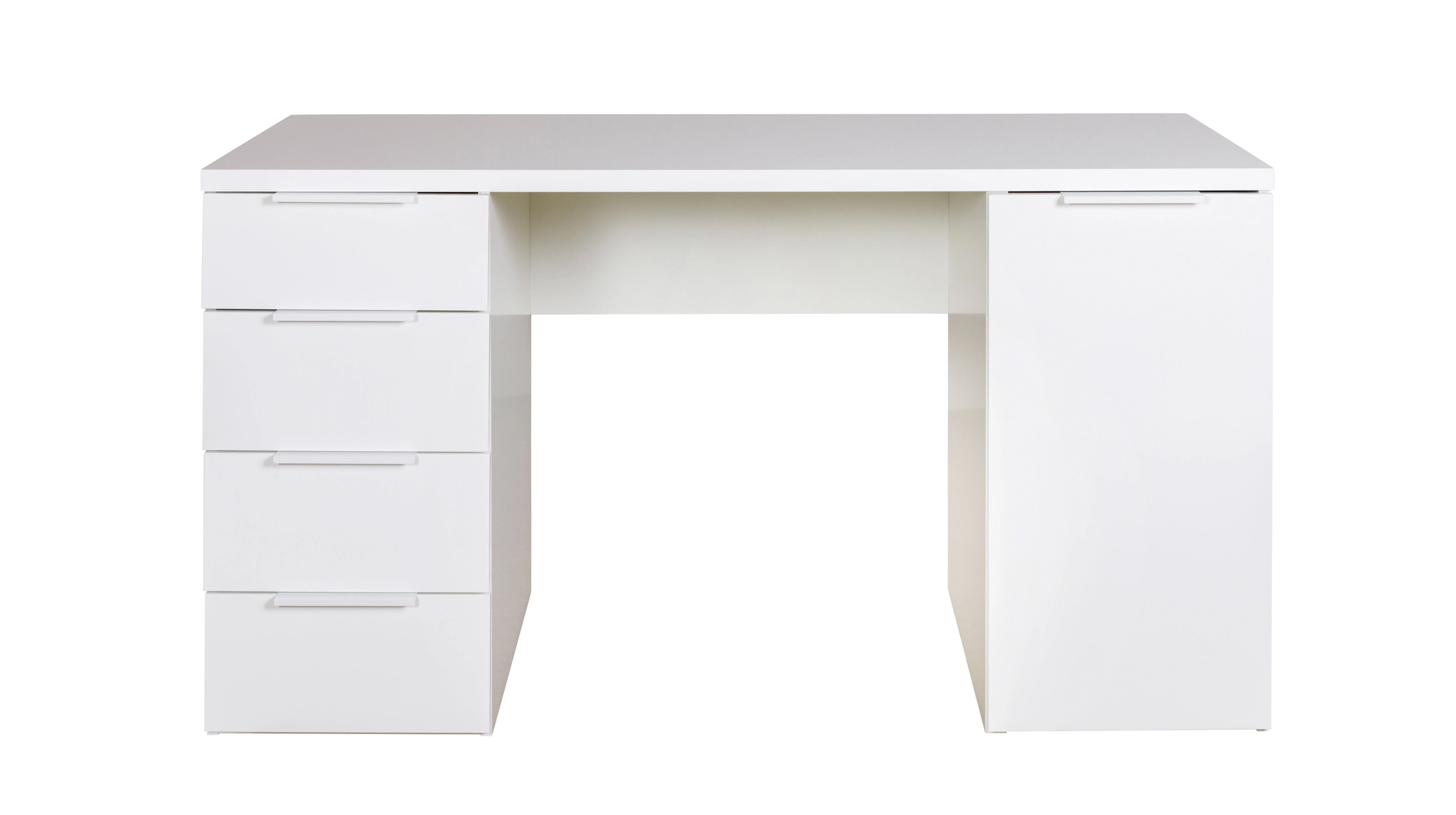 Computerschreibtisch mit Schublade weiß hochglanz 146 cm - ESPRESSO