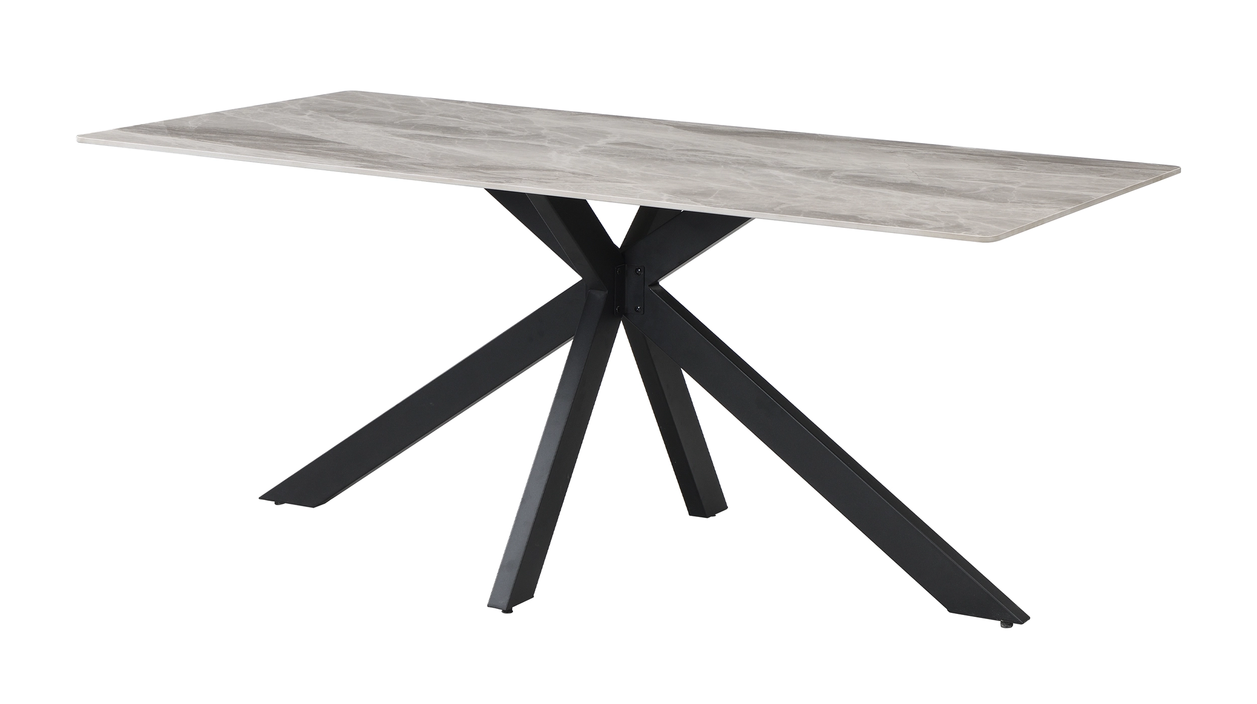 Esstisch 180 x 90 cm grau Marmoroptik - BRISTOL