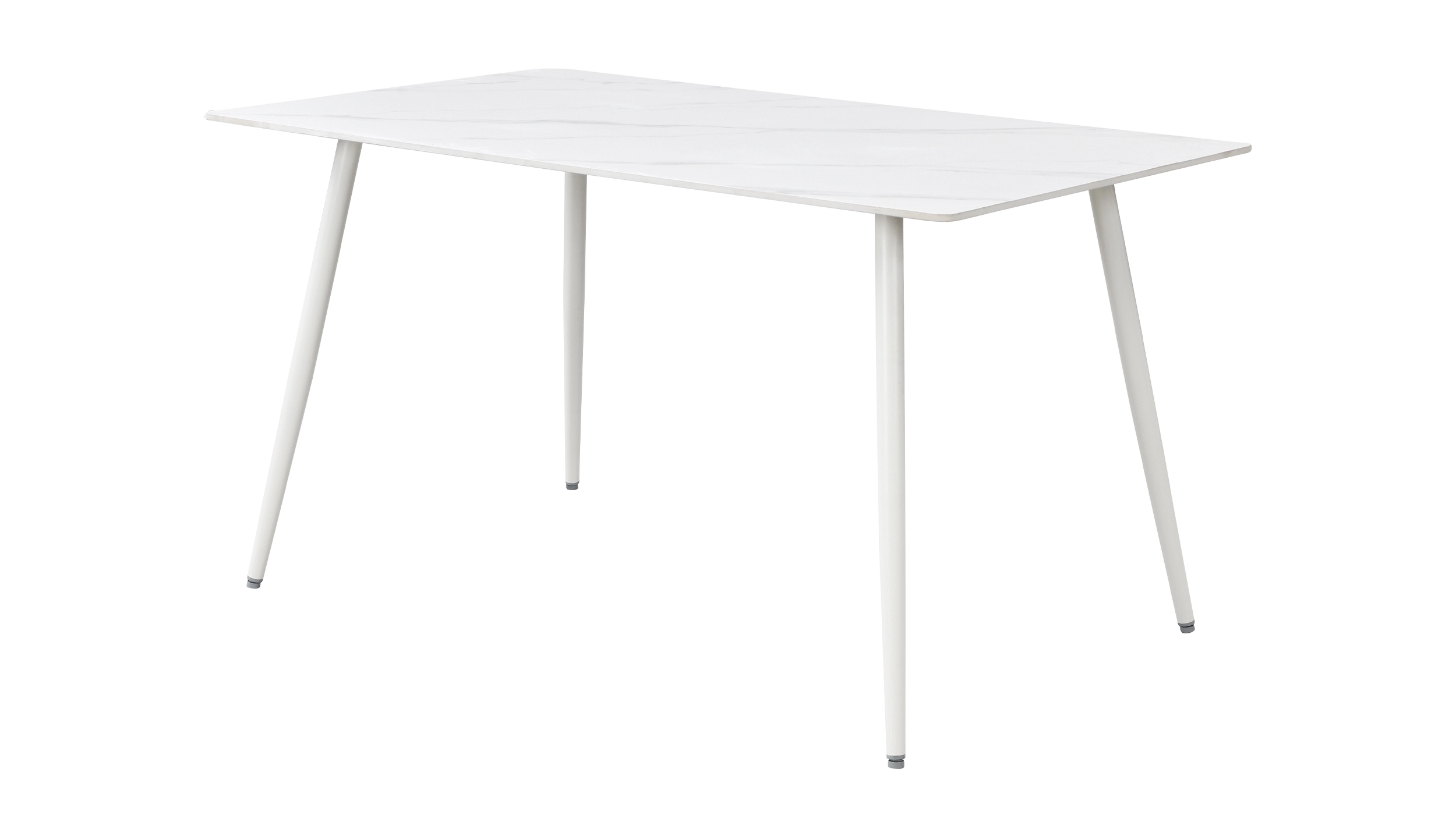 Esstisch 140 x 80 cm weiß Marmoroptik - AMELIE
