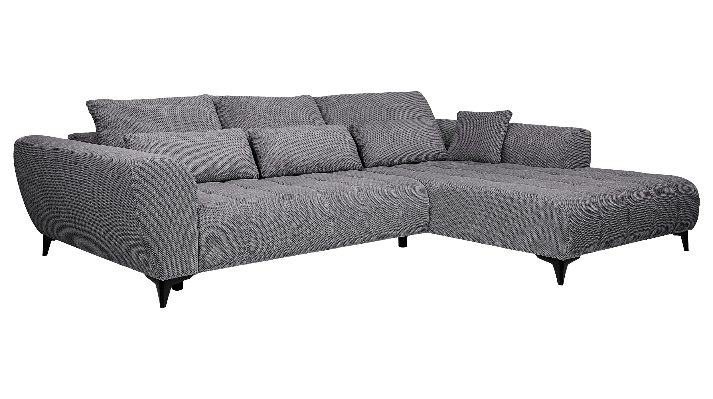 Ecksofa grau ausziehbar - Sitztiefenverstellung 287 cm - GARAY