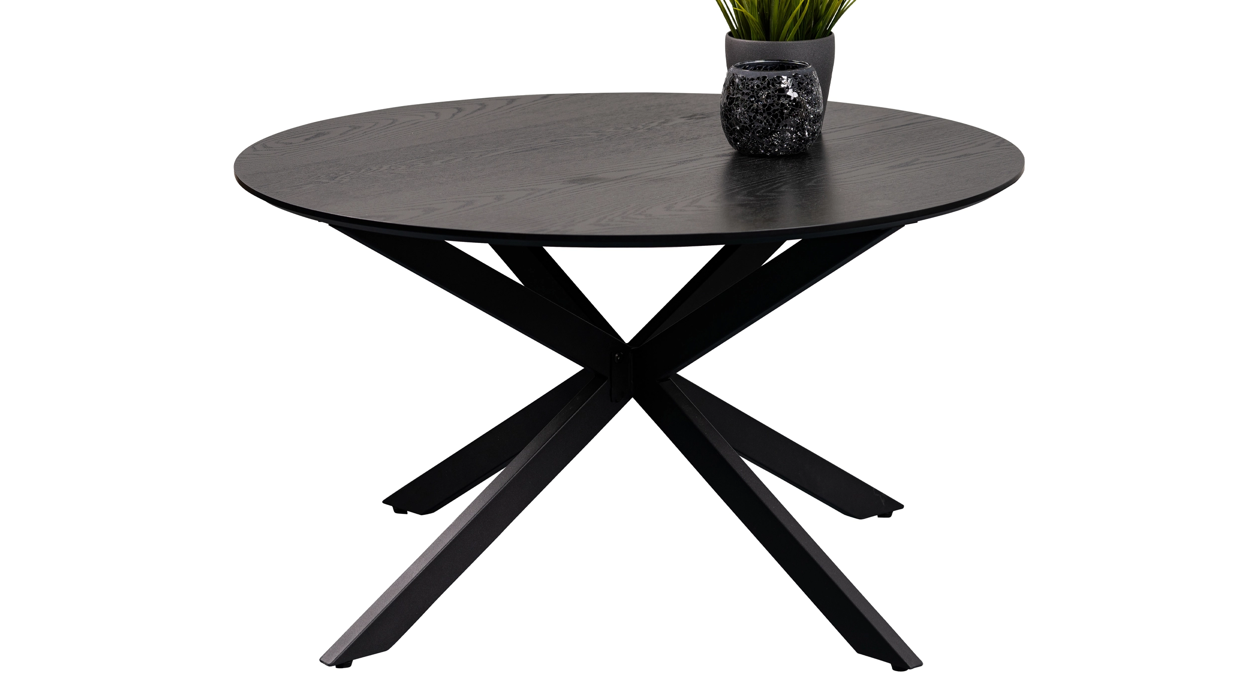 Couchtisch rund Esche schwarz 80 x 80 cm Wohnzimmertisch - PAUL