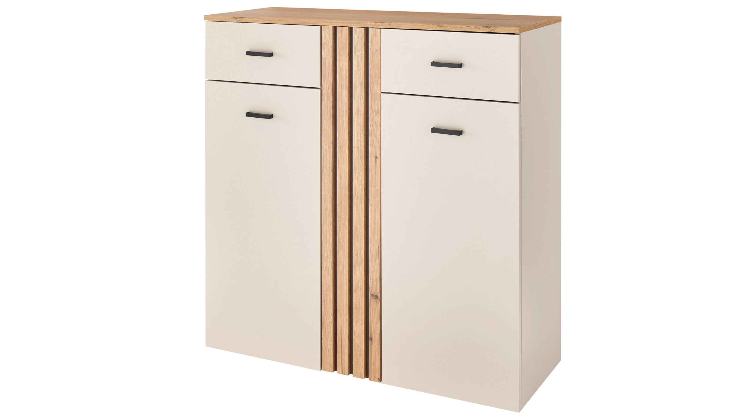Schuhschrank mit Schubladen beige Evok Eiche 100 cm - LITUMO