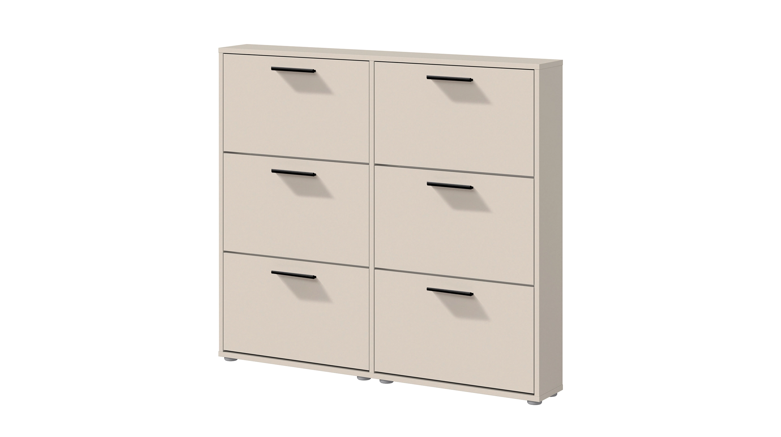 Schuhschrank beige 6-türig 116 x 103 cm - SAMMY