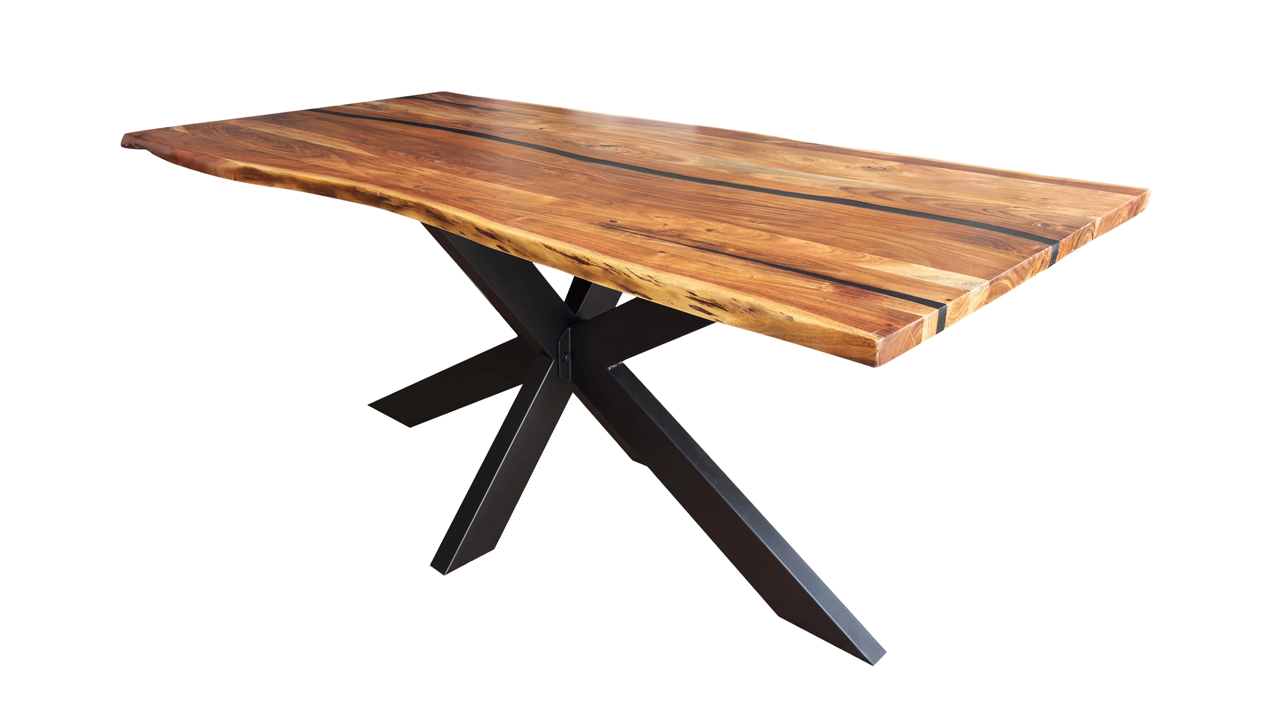 Esstisch Baumkantentisch 180 cm Akazie massiv Epoxidharz - TORVALD