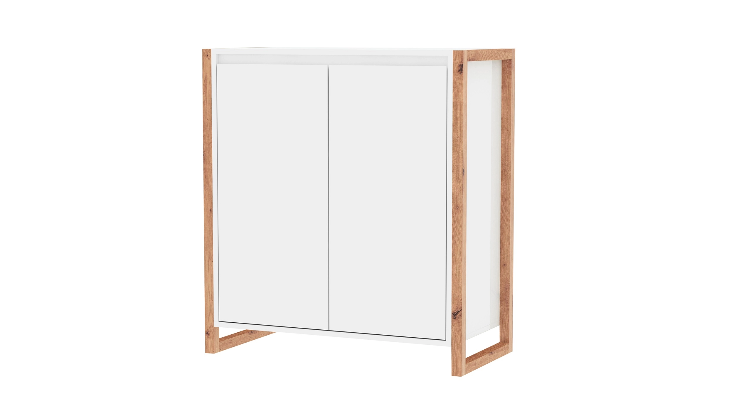 Kommode weiß Artisan Eiche 2-türig 80 x 40 cm - DENVER