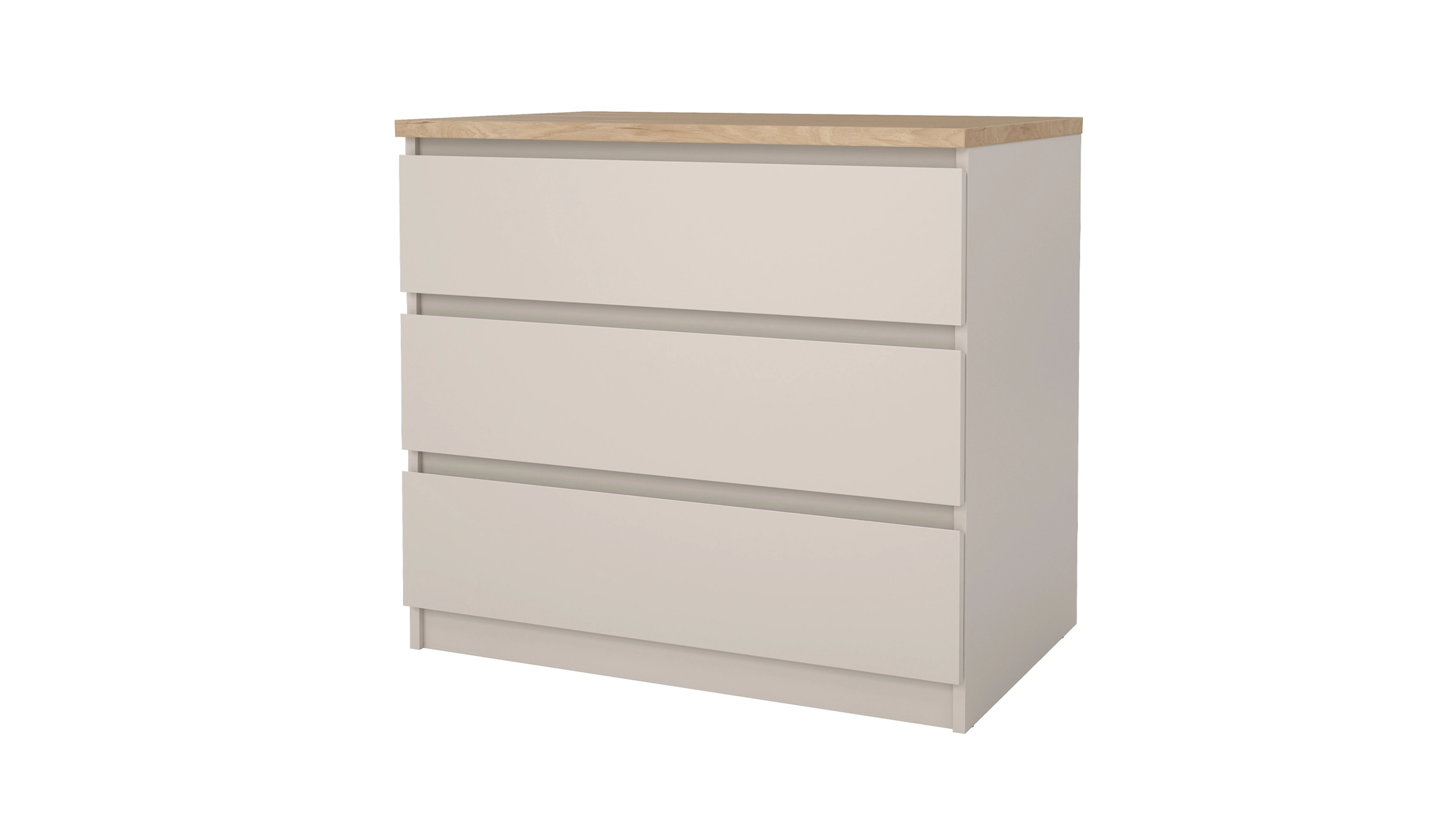 Kommode mit 3 Schubladen beige - Jackson Hickory 77 cm - NAIA