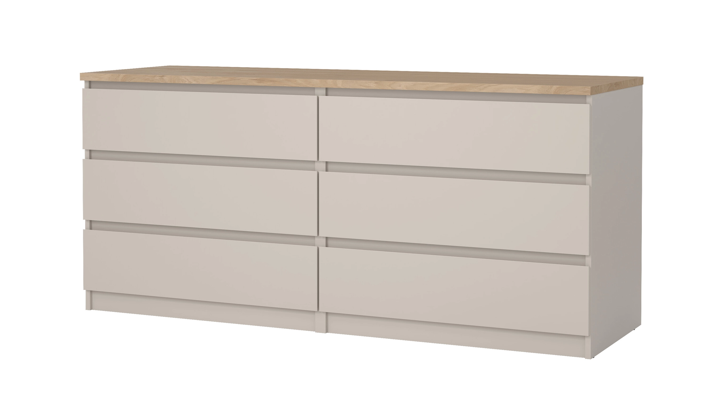 Kommode mit 6 Schubladen beige - Jackson Hickory 154 cm - NAIA