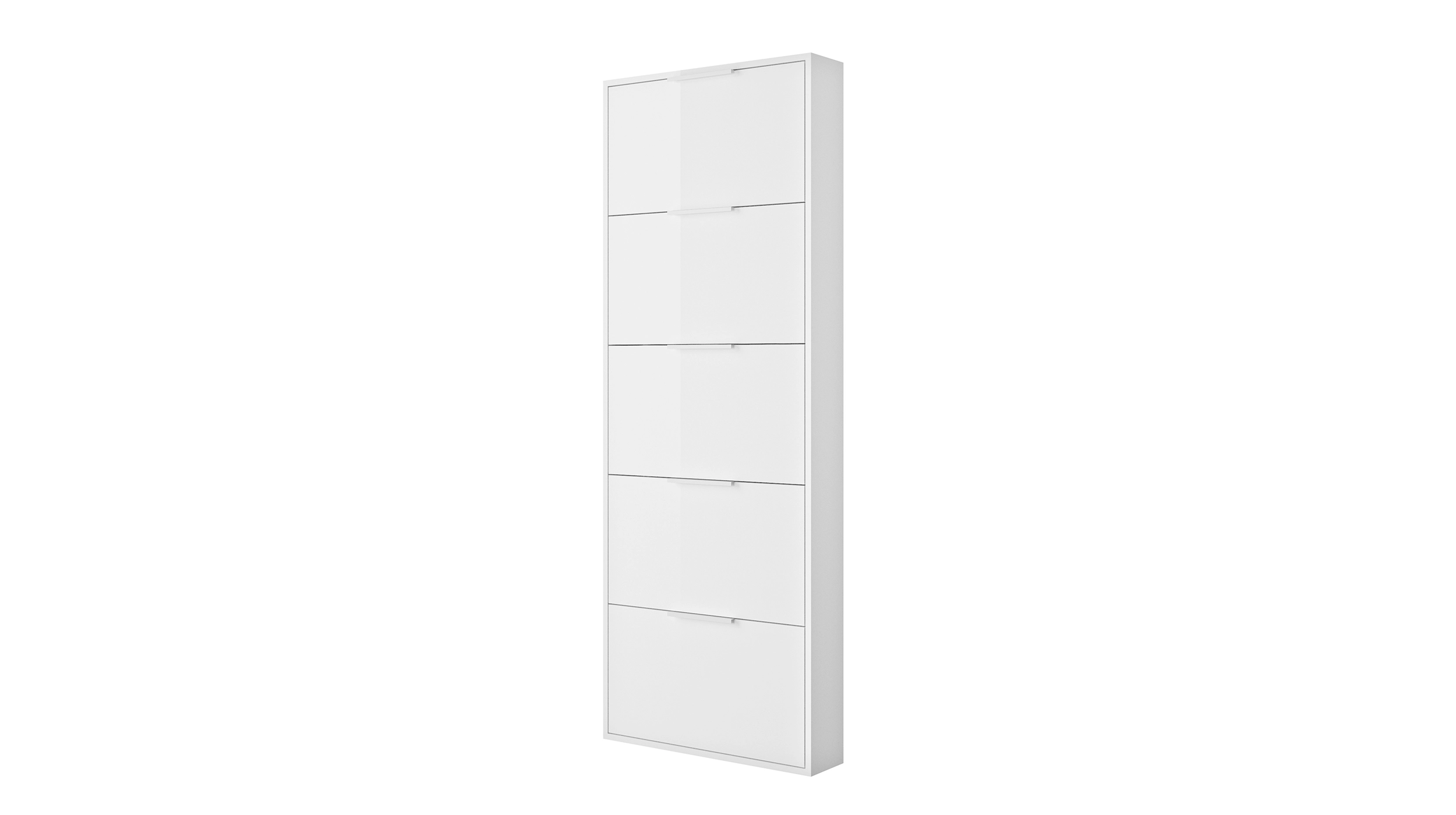 Schuhschrank weiß hochglanz 5-türig 65 x 174 cm - ESPRESSO
