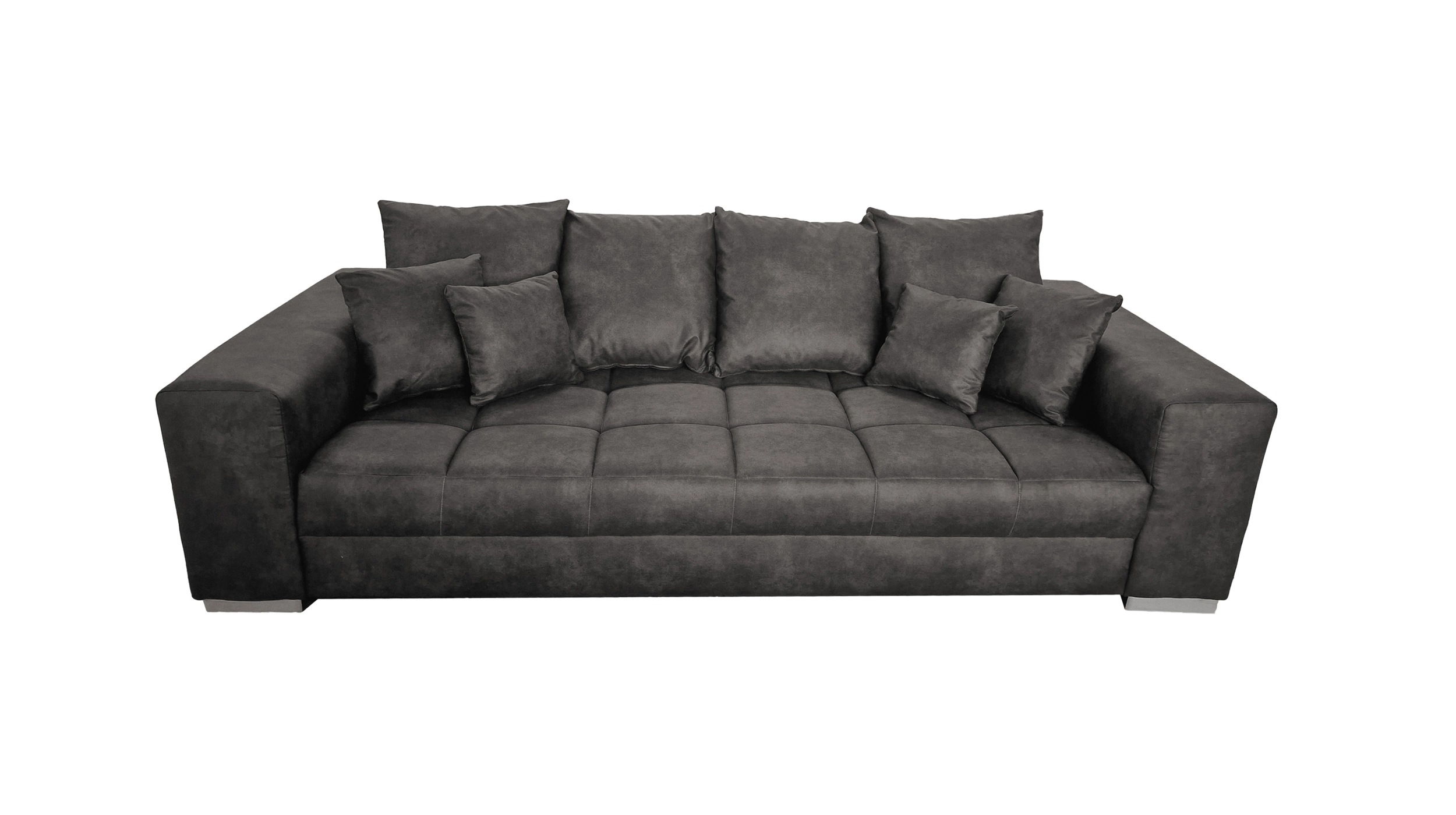 Big Sofa Vintage grau - 254 cm - mit Nosagunterfederung - BORNEO