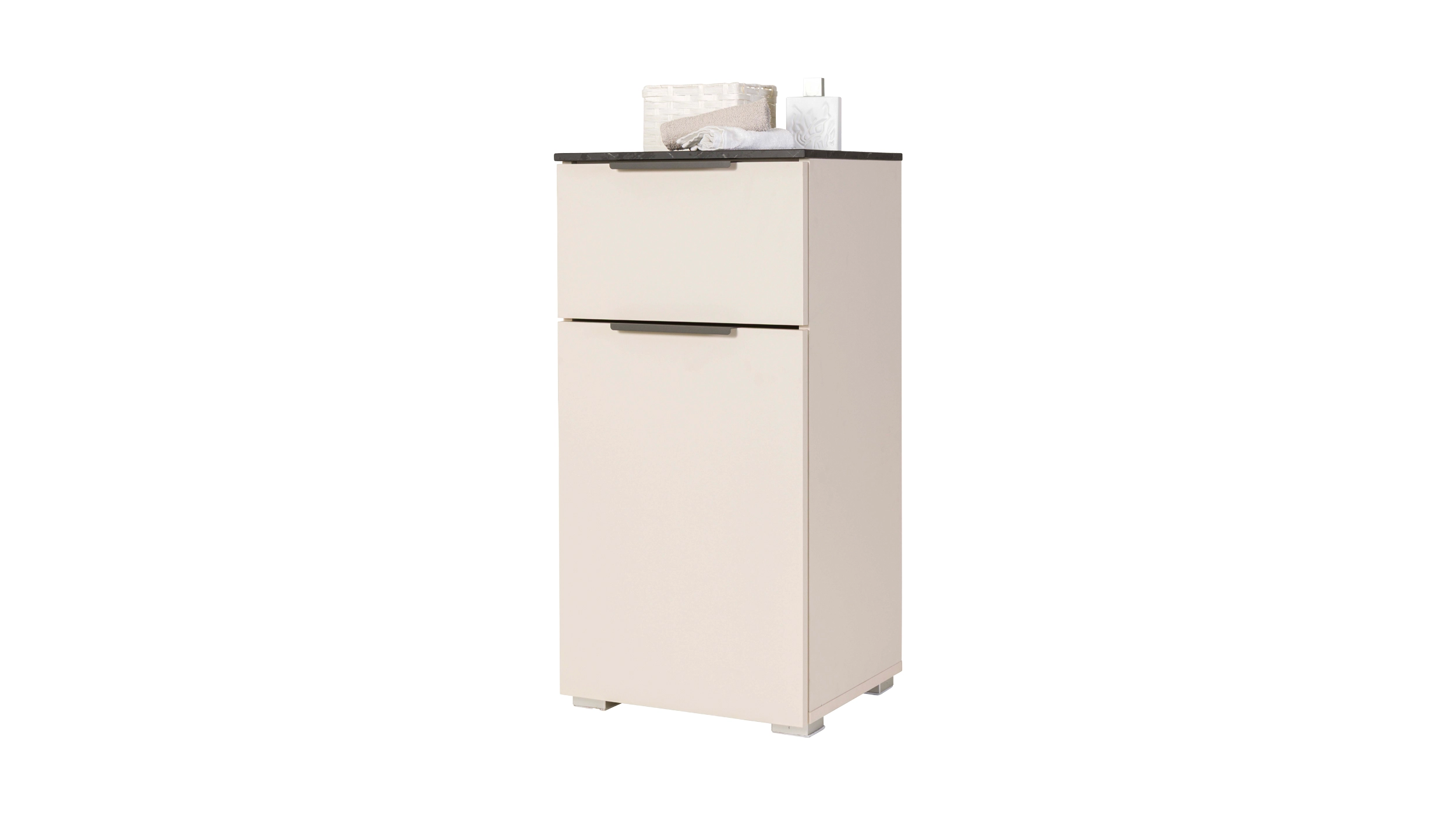 Bad Unterschrank beige - Marmoroptik 40 cm - 1 Tür - PROMESSA