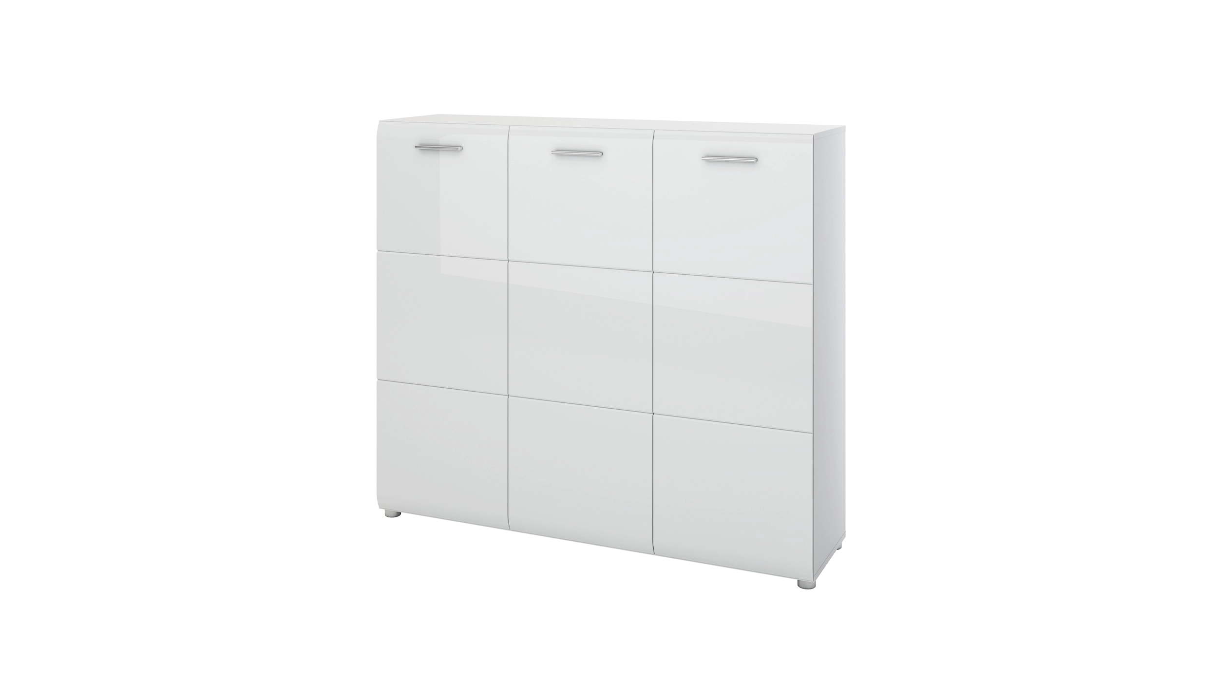 Schuhschrank weiß hochglanz 135 cm x 120 cm - MERANO
