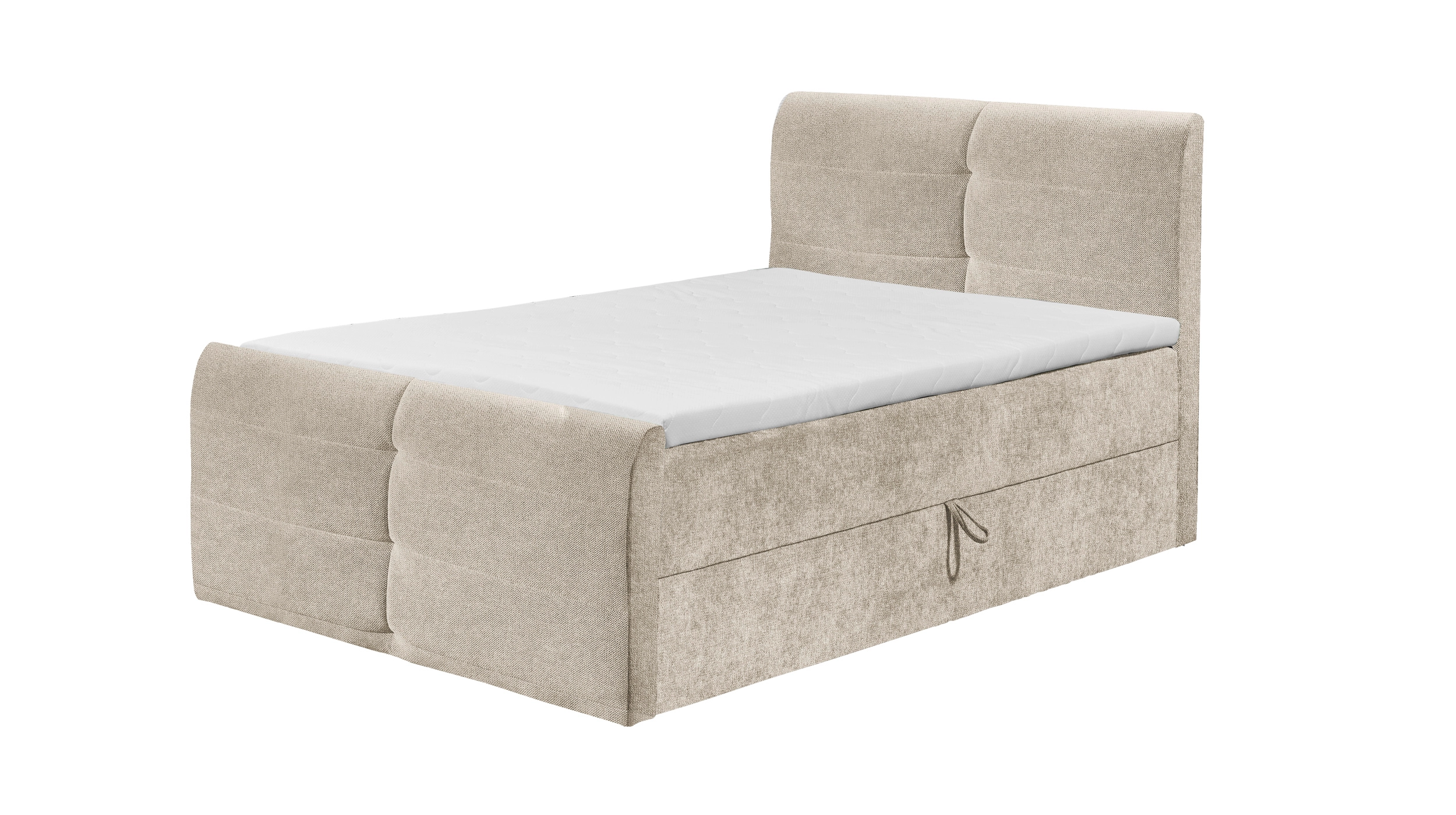 Boxbett 120 x 200 cm mit Bettkasten beige - MADEIRA
