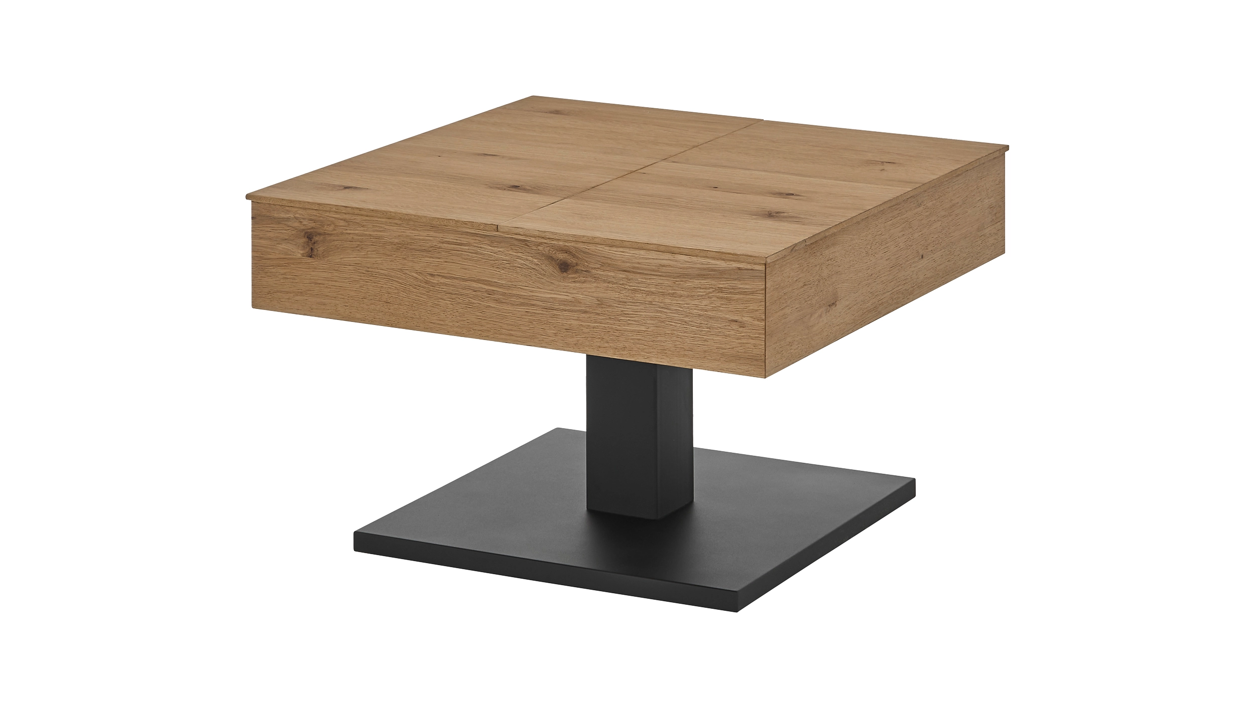 Couchtisch Eiche quadratisch - 70 x 70 cm - aufklappbar - ASHTON
