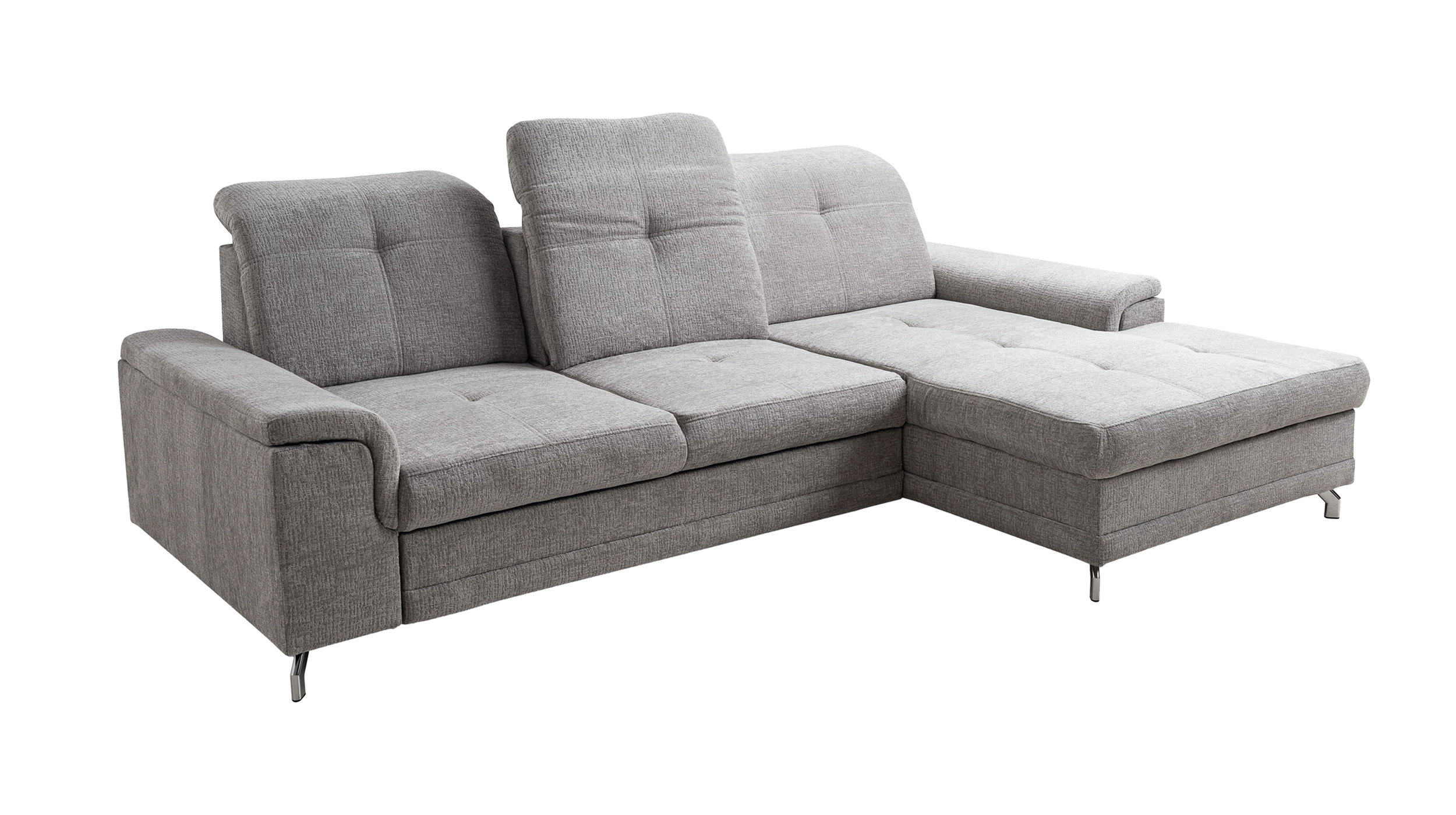 Ecksofa mit Schlaffunktion grau 270 x 180 cm - Bettkasten - BRITTA