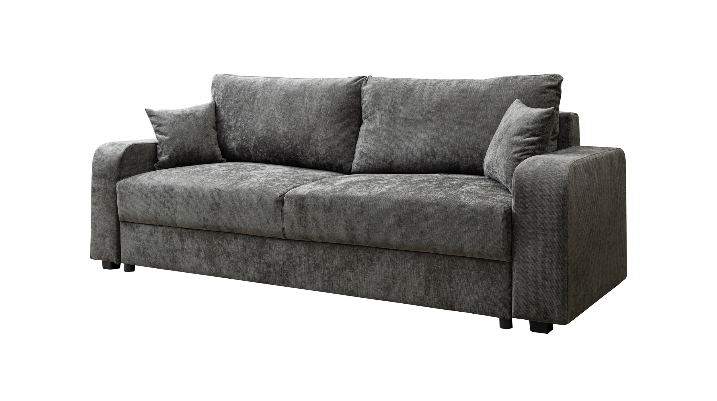 Einzelsofa grau Schlaffunktion ausziehbar Bettkasten 242 cm - ANKE