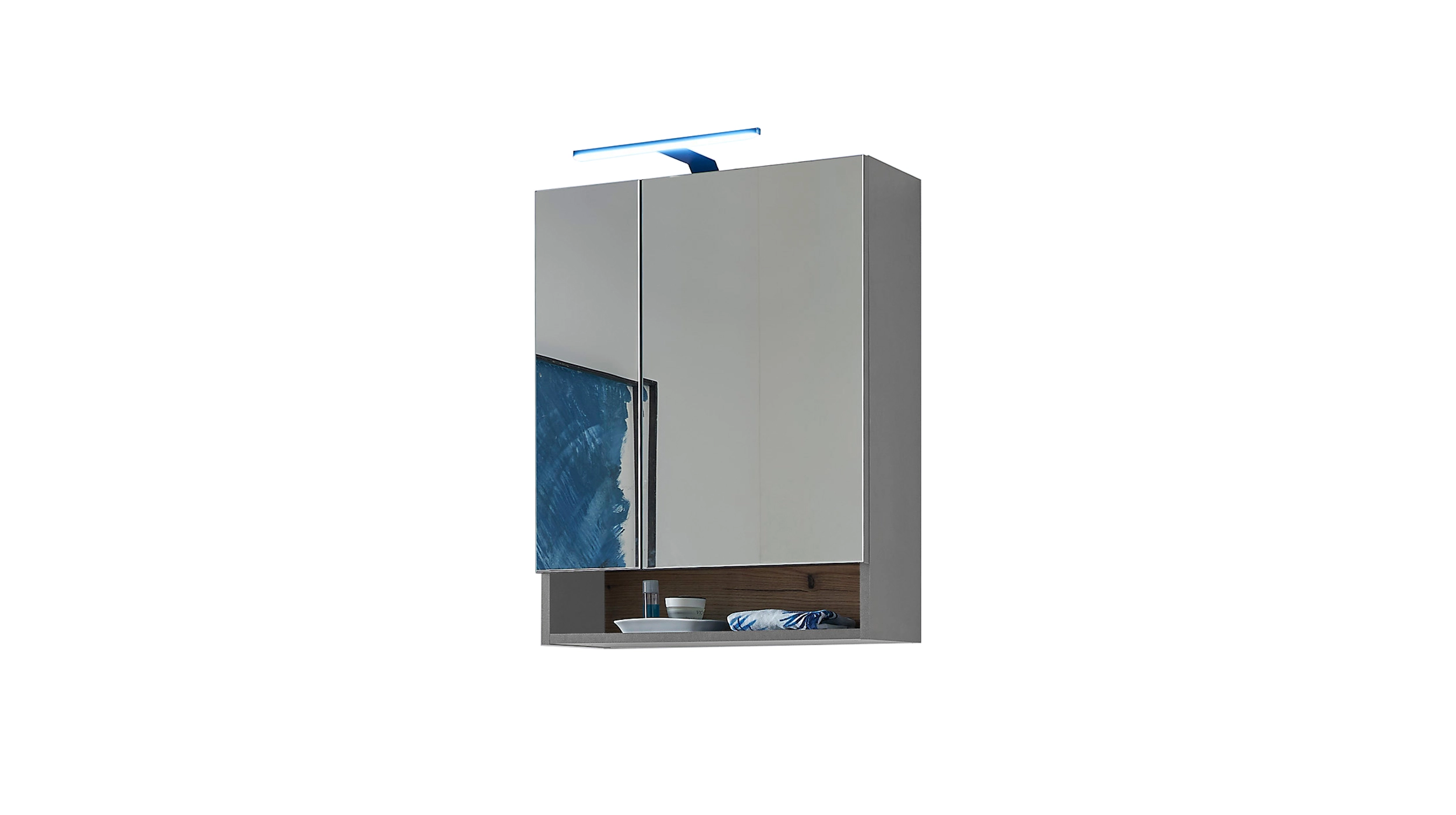 Spiegelschrank grau Evoke Eiche 60 cm - mit Beleuchtung - DALIA