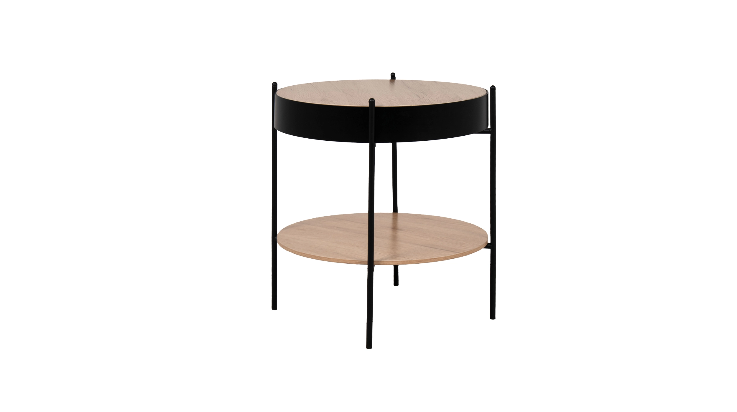 Beistelltisch Eiche - Metall - rund 48 x 48 cm - TRELLEBORG