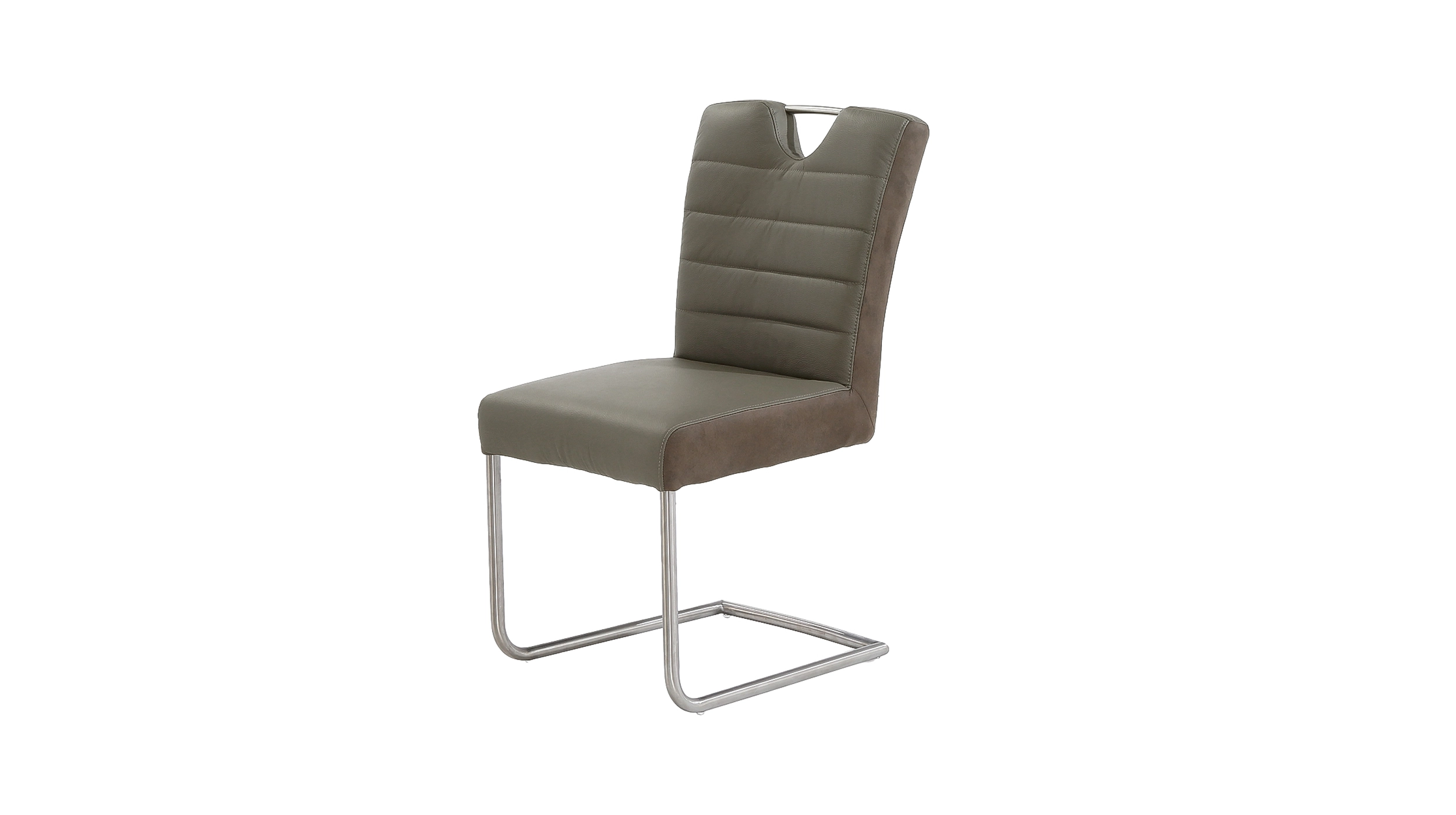 Schwingstuhl für Esszimmer braun Echtleder - Stoffbezug - DEXTER