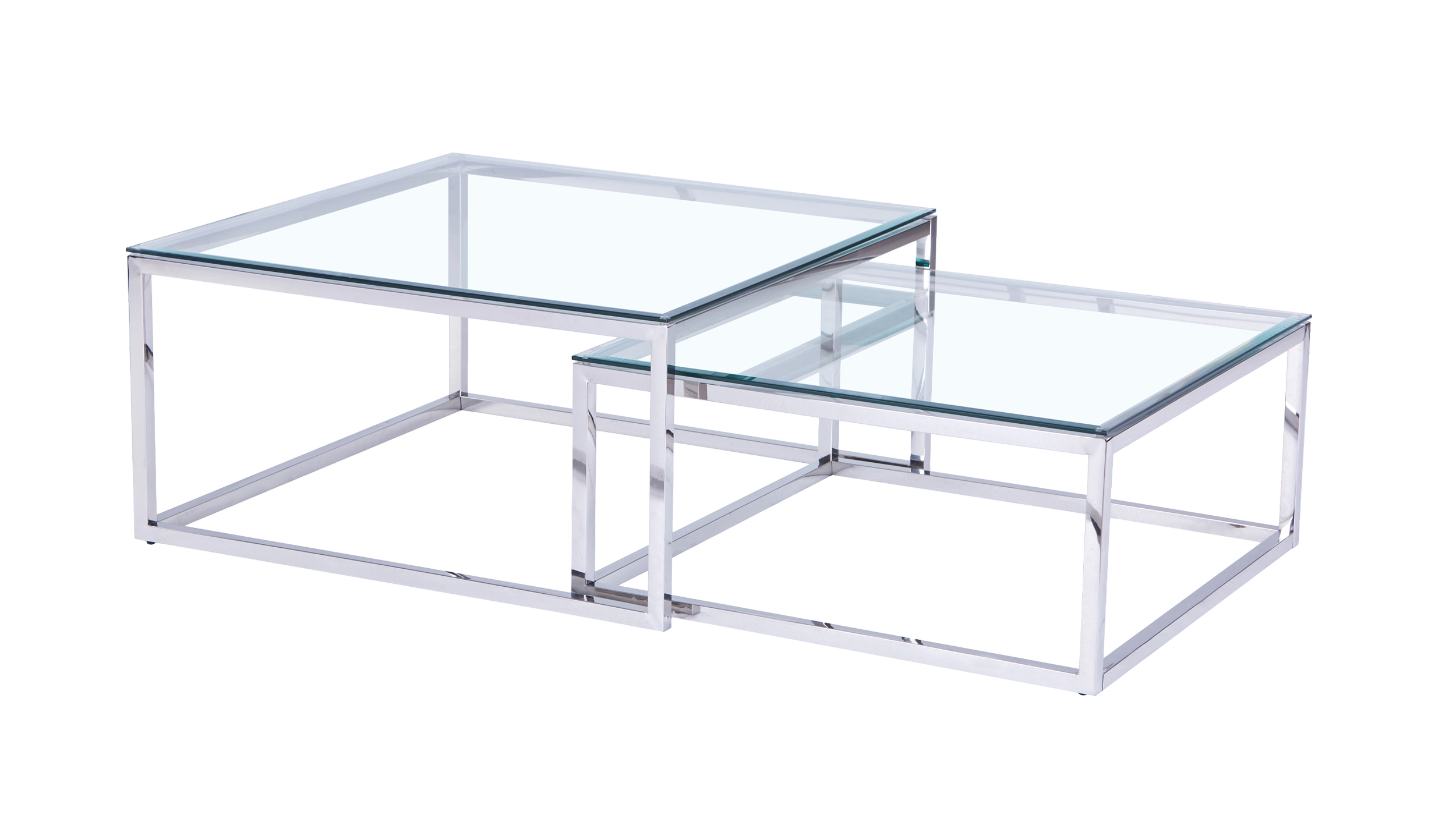 Couchtisch 2er-Set Glas - 90 x 90 cm - BRANKO