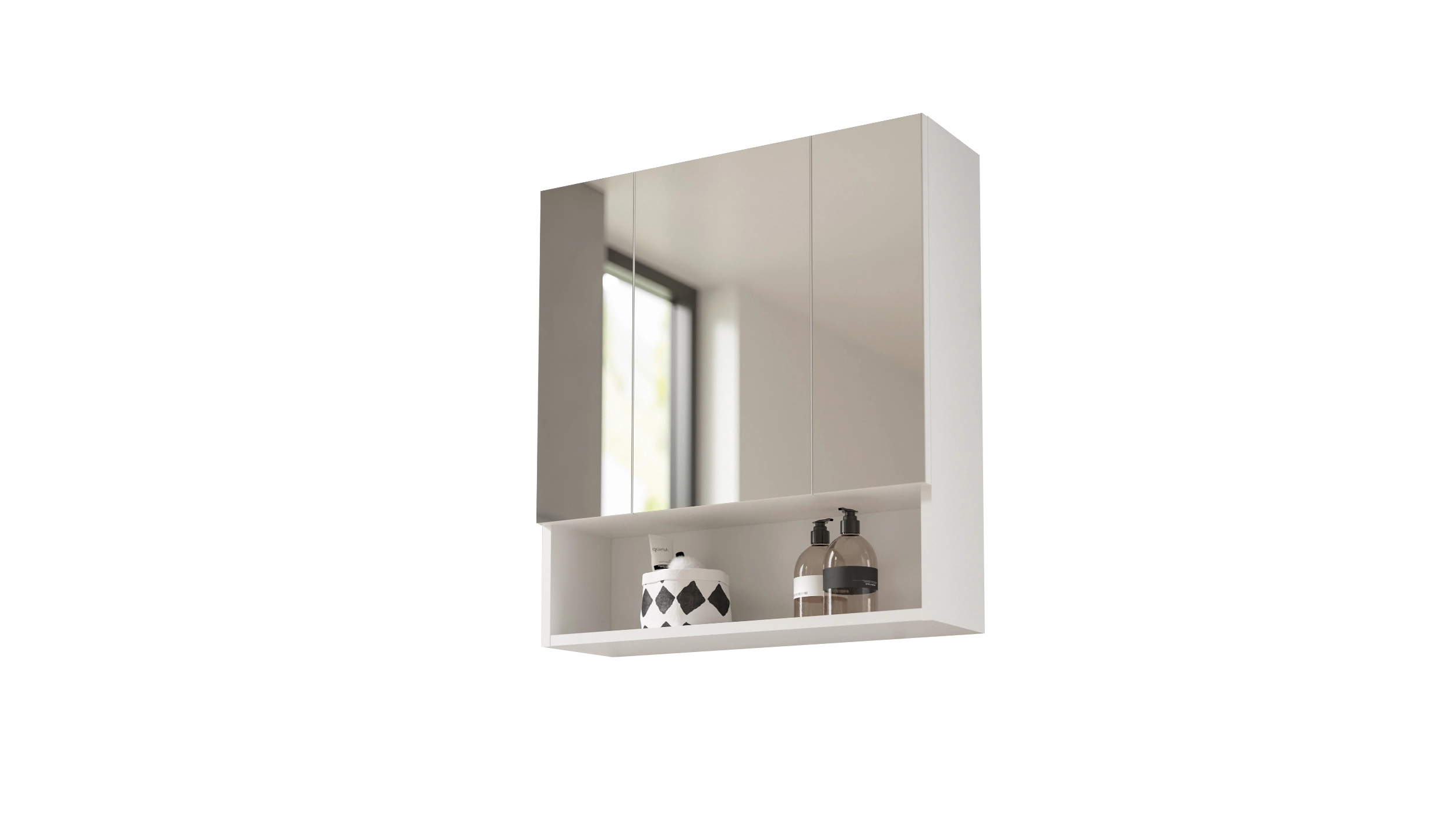 Spiegelschrank weiß hochglanz 65 cm - MANDY