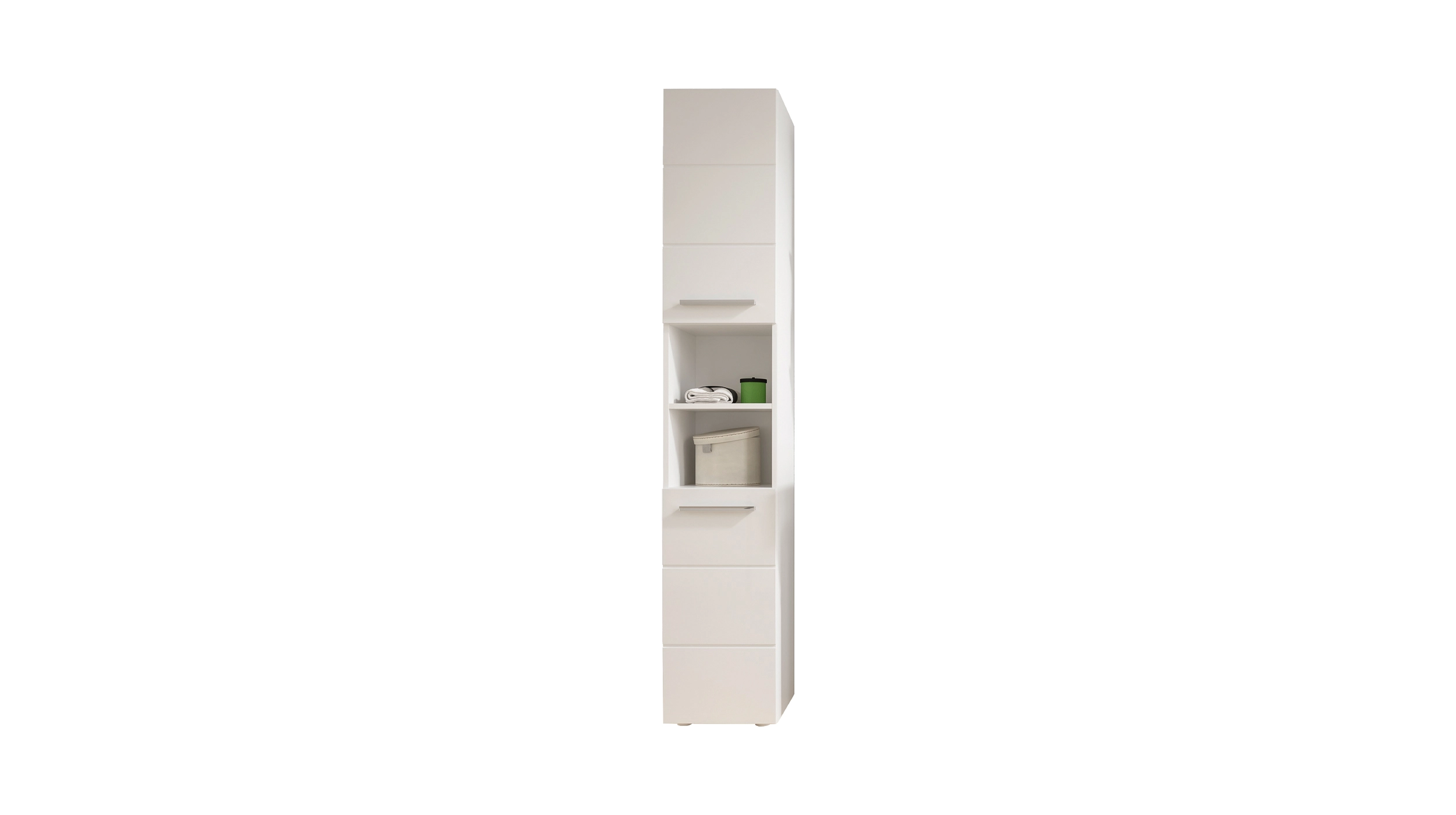 Bad Hochschrank weiß hochglanz 2 Türen Breite 34 cm - MANDY