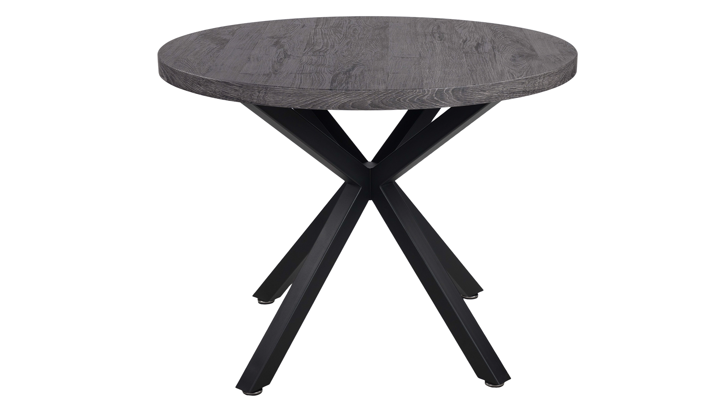 Esstisch rund 100 cm Akazie grau - schwarz - DAMIRA
