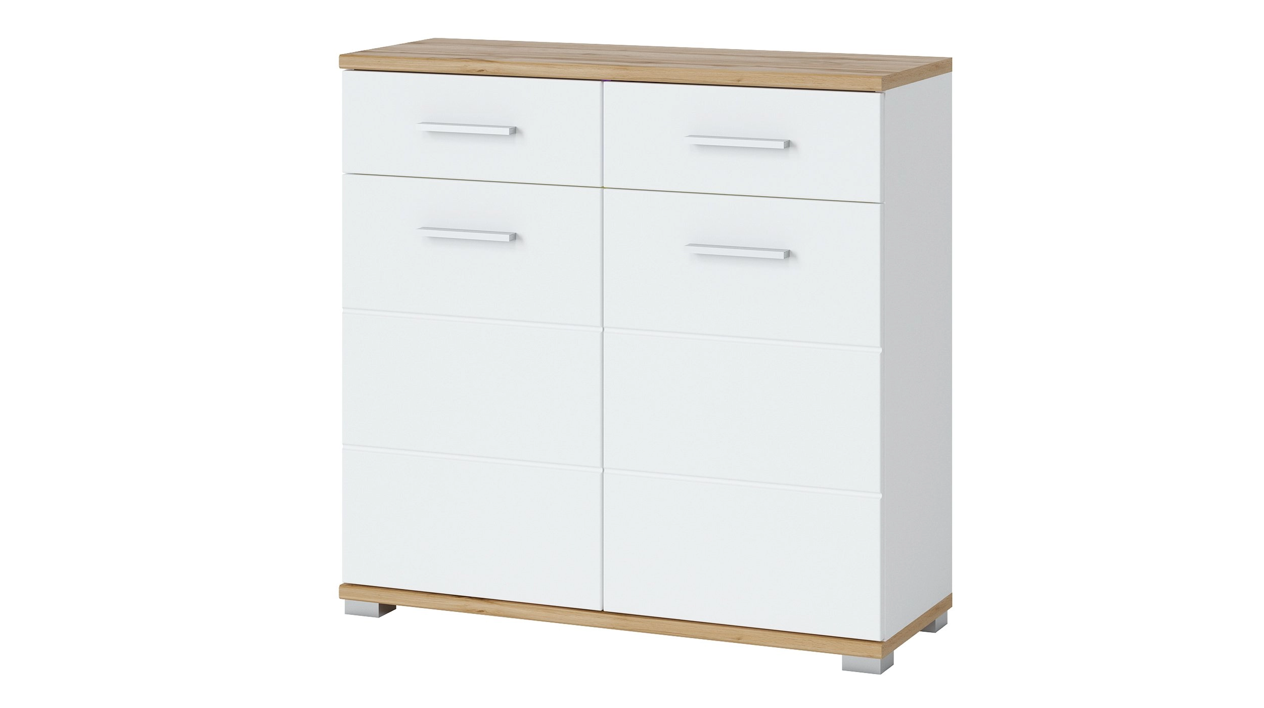 Schuhschrank alpinweiß  - Wotan Eiche 90 x 88 cm - HOLA
