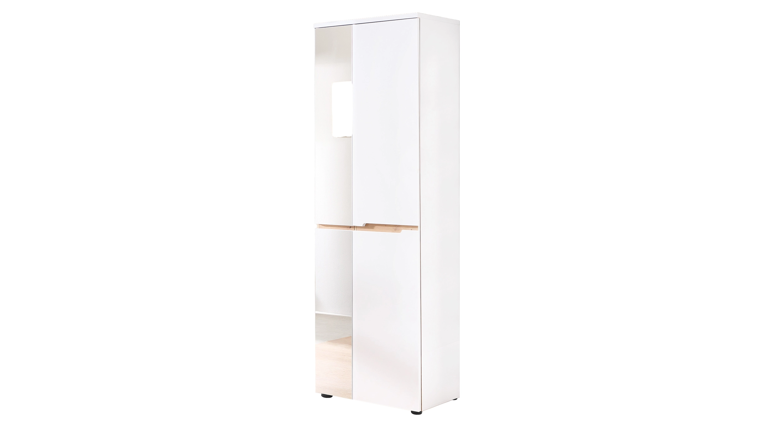 Garderobenschrank mit Spiegel weiß - Artisan Eiche 65 cm - MEMPHIS