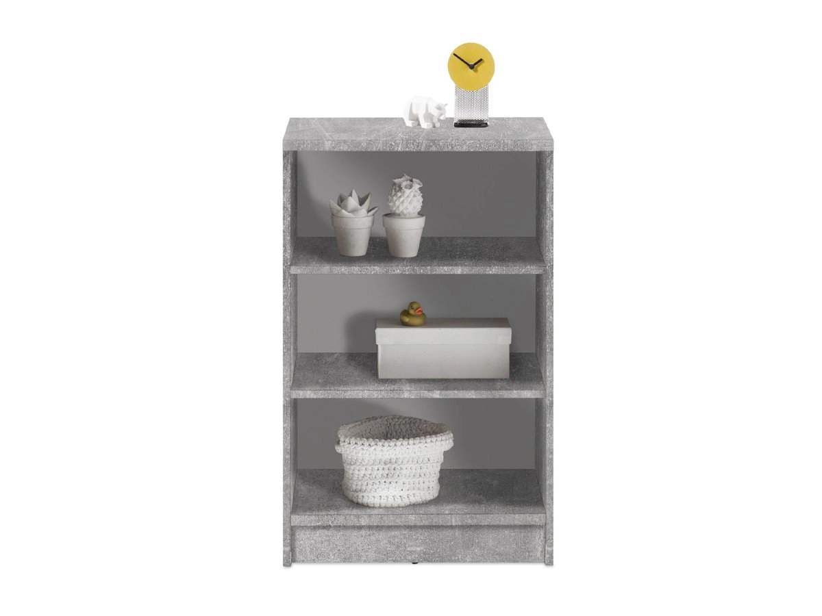 Bücherregal Standregal Betonoptik - weiß 54 x 86 cm - 2 Einlegeböden - OPTIMUS