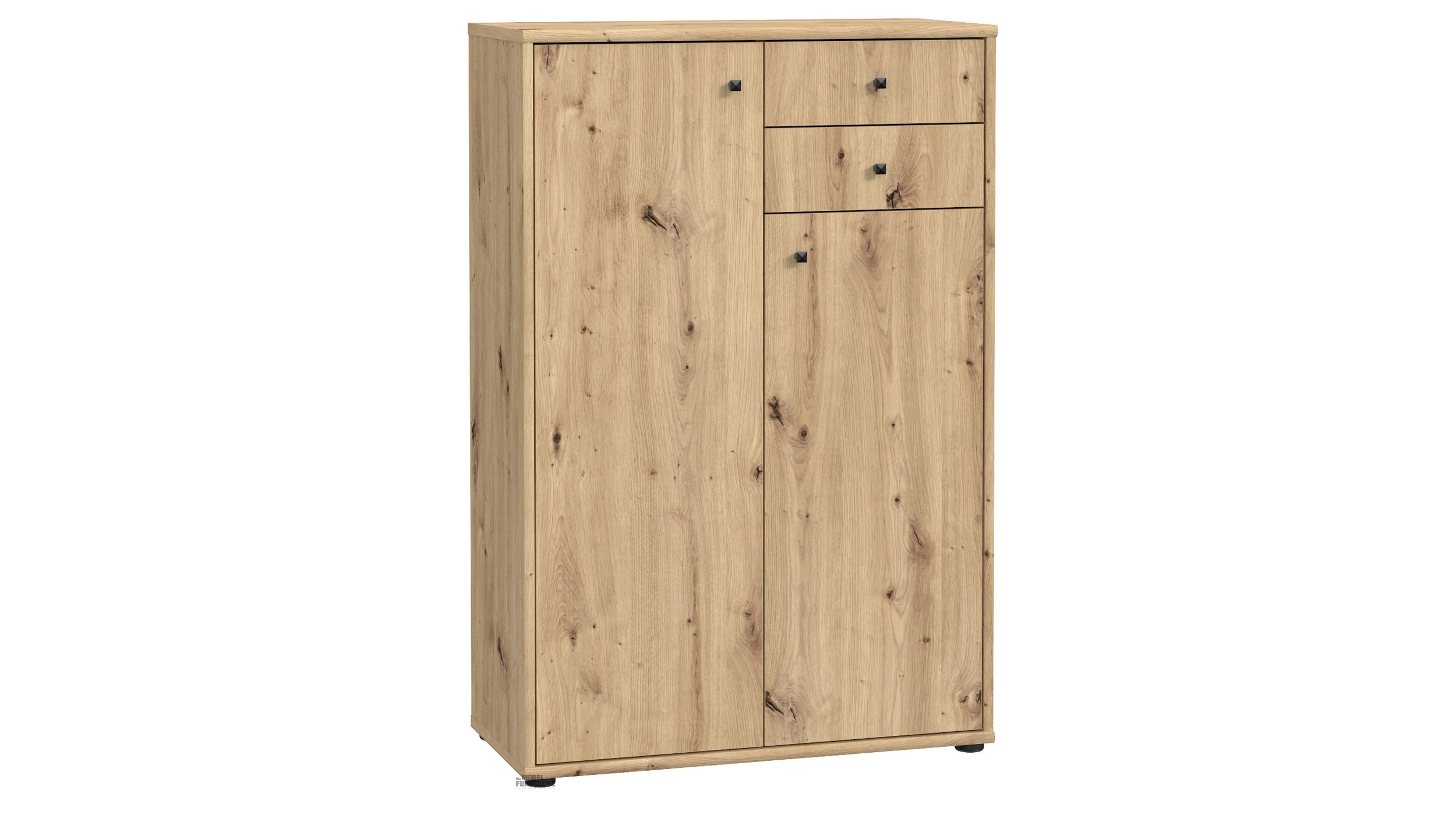 Kommode Artisan Eiche 74 cm 2-türig 2 Schubladen - TEMPRA