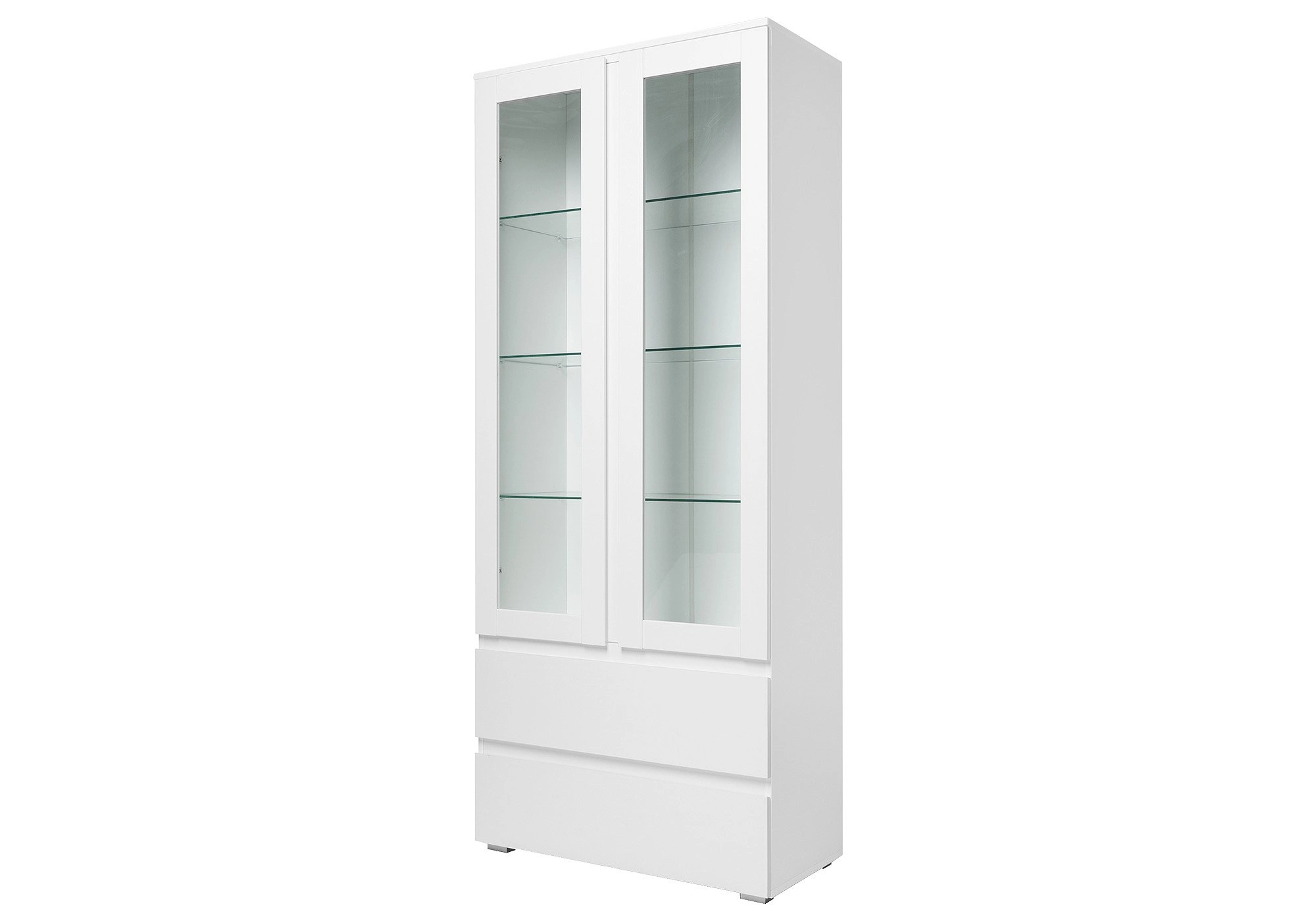 Vitrine mit 2 Glastüren weiß Breite 80 cm - IMAGE