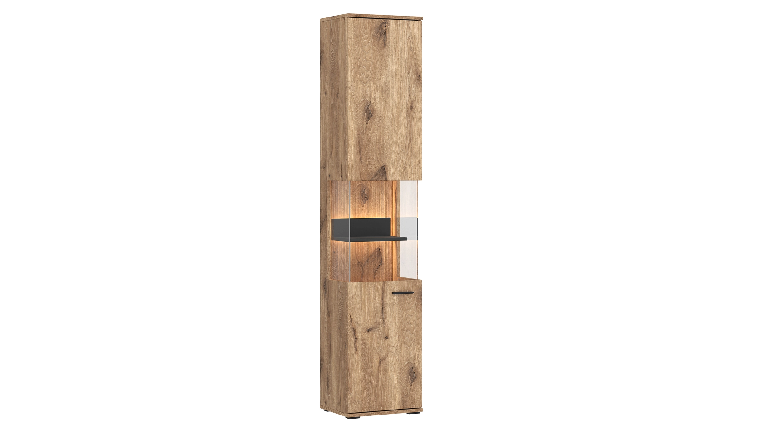 Vitrine mit Beleuchtung Viking Eiche Breite 40 cm - PARDOO