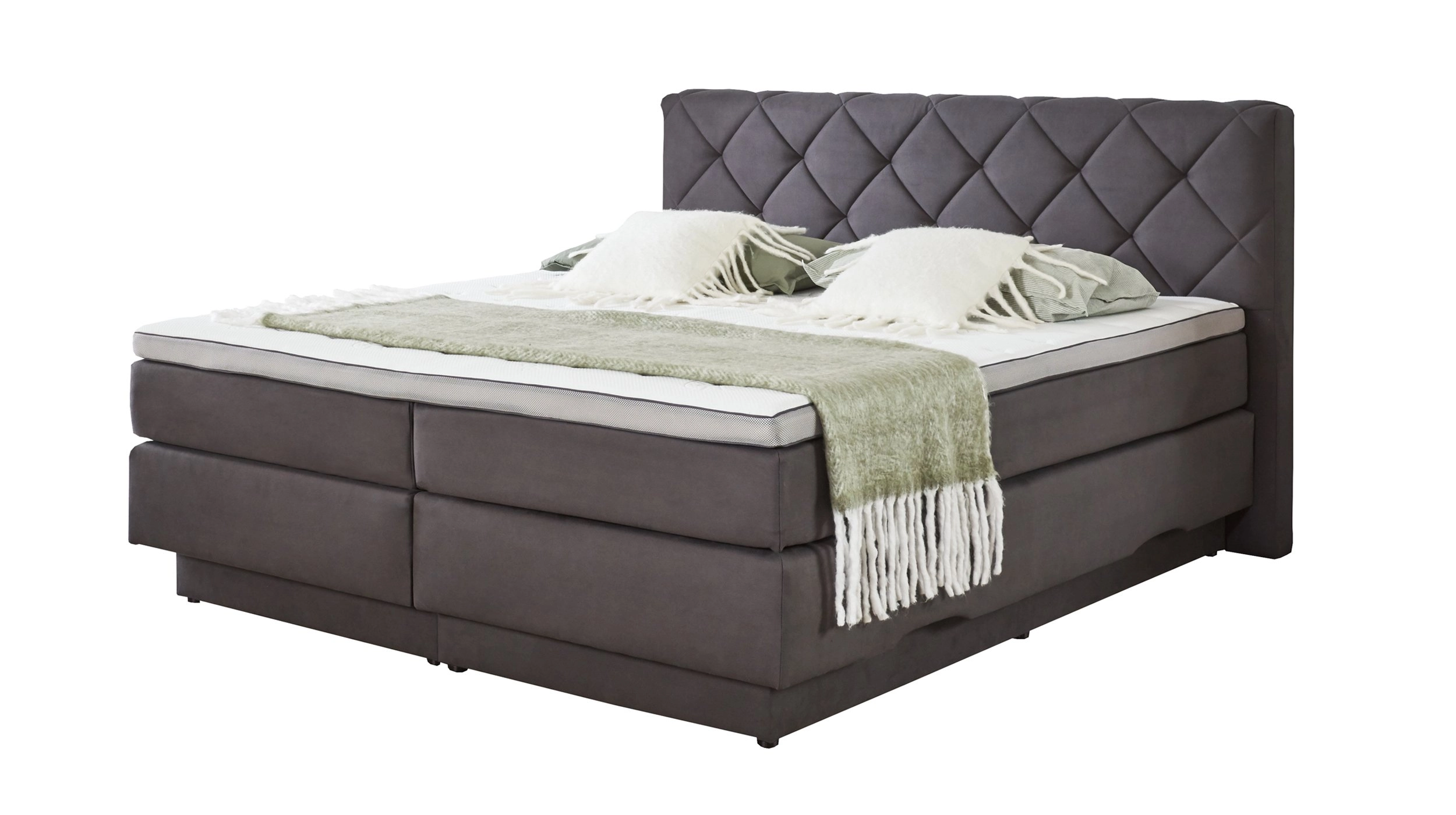 Boxspringbett 180 x 200 cm Stoffbezug anthrazit - AMARILLO