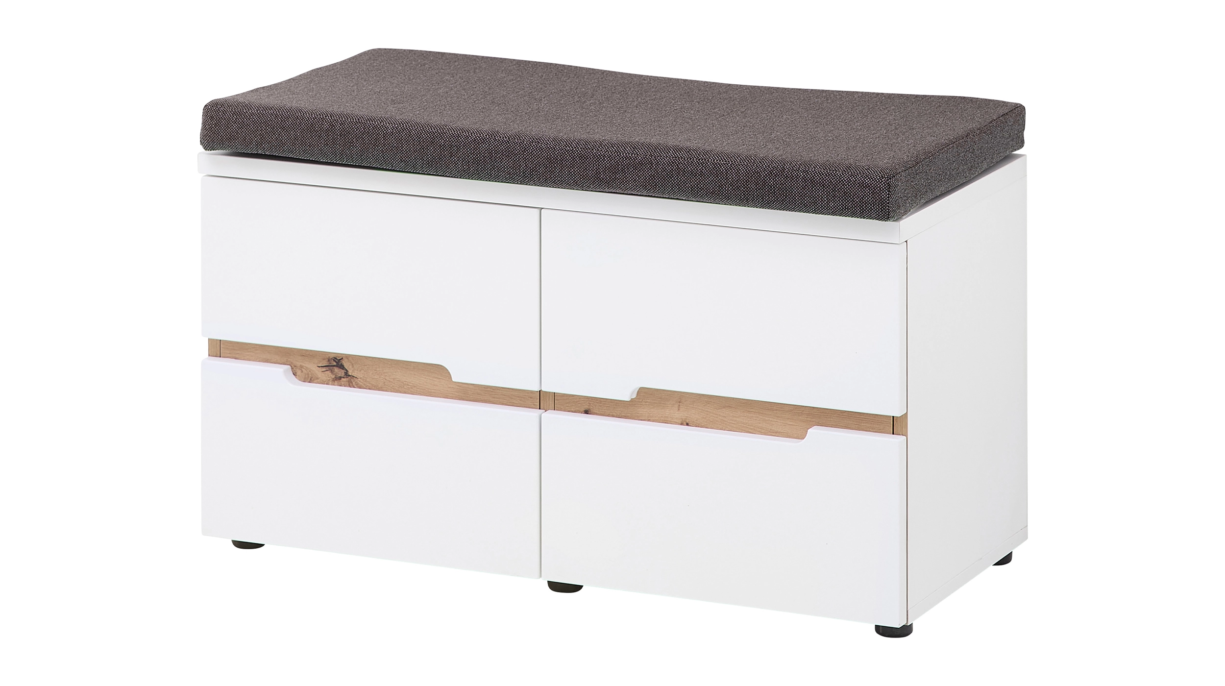 Garderobenbank mit Stauraum weiß - Artisan Eiche 80 cm - MEMPHIS
