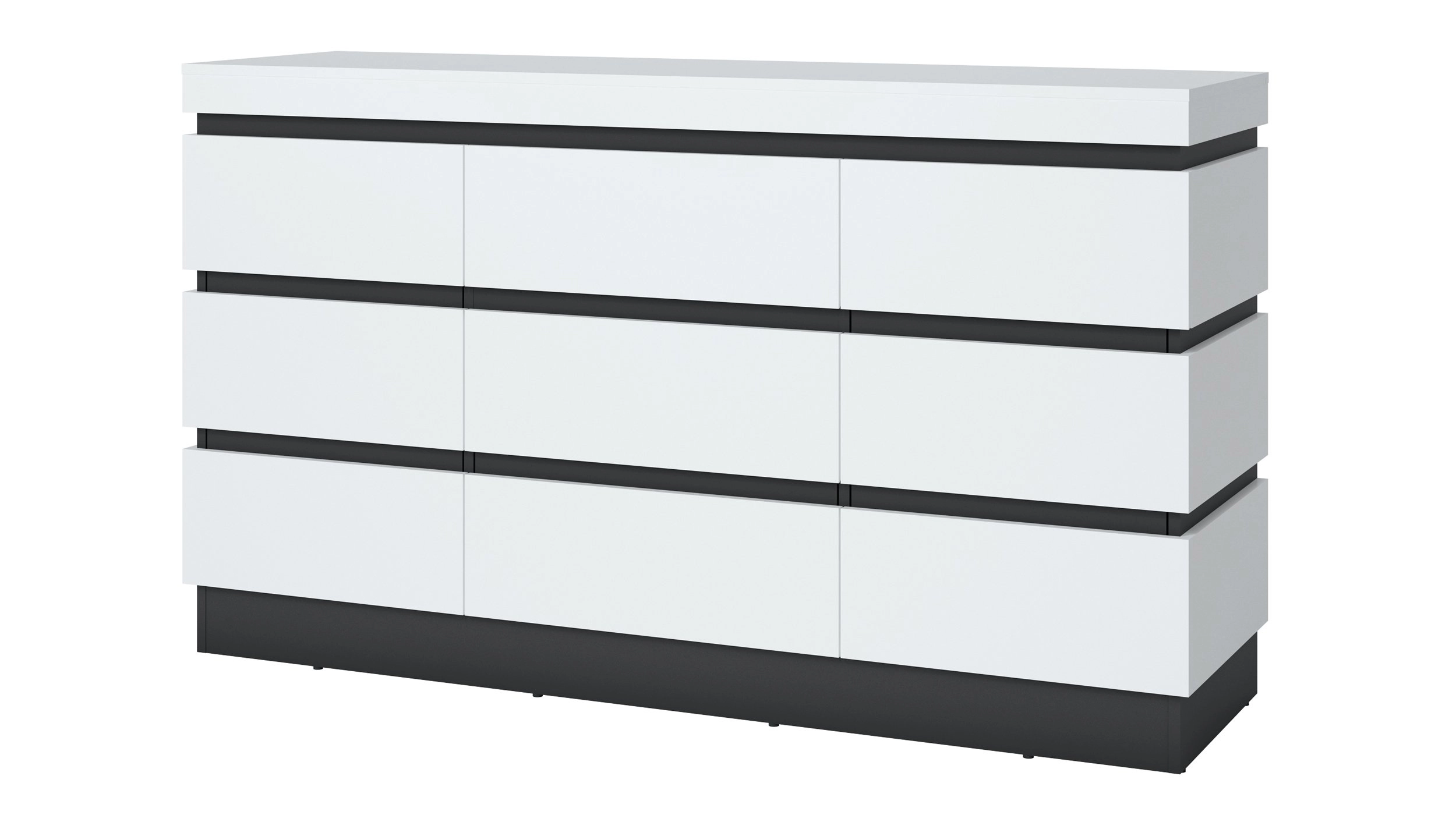 Sideboard alpinweiß - anthrazit 161 cm - CAMPANIA