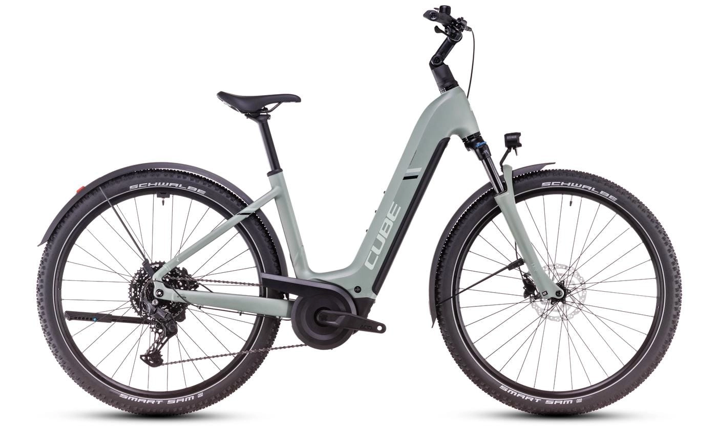 Cube Nuride Hybrid Pro Allroad - 28 Zoll 800Wh 10K Wave - pistachio´n´stonegrey