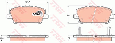 TRW Bremsbelagsatz GDB3407 Bremsbeläge,Bremsklötze HONDA,CIVIC VIII Hatchback (FN, FK),CIVIC VIII Stufenheck (FD, FA)