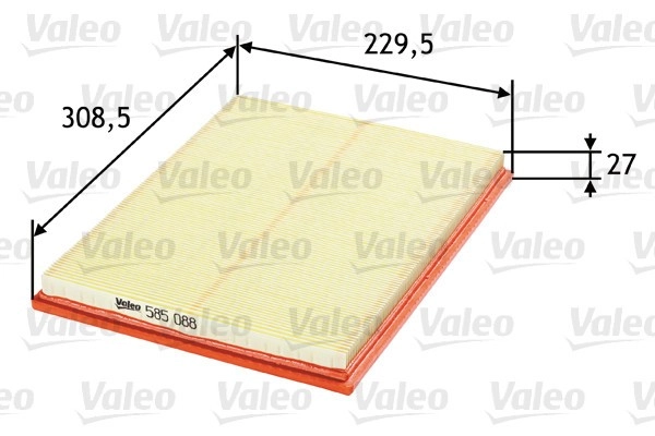 VALEO Luftfilter 585088 Motorluftfilter,Filter für Luft OPEL,VAUXHALL,Astra F CC (T92),Astra F Caravan (T92),Astra F Cabrio (T92),MANTA B (58_, 59_)