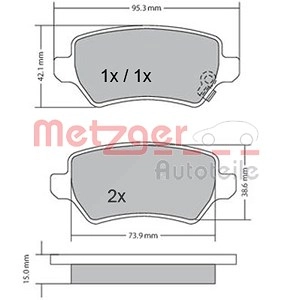 METZGER Bremsbelagsatz 1170004 Bremsbeläge,Bremsklötze OPEL,KIA,CHEVROLET,Corsa C Schrägheck (X01),ZAFIRA B (A05),Meriva A (X03),Astra H Caravan (A04)