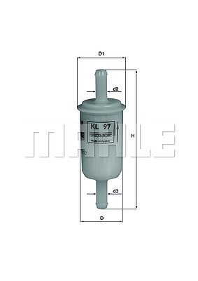 MAHLE ORIGINAL Kraftstofffilter KL 97 OF Leitungsfilter,Spritfilter