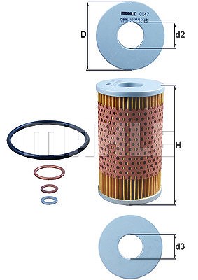 MAHLE ORIGINAL Ölfilter OX 47D Motorölfilter,Filter für Öl MERCEDES-BENZ,PUCH,GUELDNER,Stufenheck (W123),G-Klasse SUV (W460),W123 Coupe (C123)