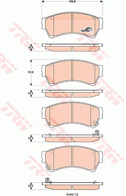 TRW Bremsbelagsatz GDB3501 Bremsbeläge,Bremsklötze MAZDA,FORD USA,6 Kombi (GH),6 Schrägheck (GH),6 (GH),Fusion I