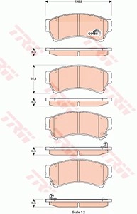 TRW Bremsbelagsatz GDB3501 Bremsbeläge,Bremsklötze MAZDA,FORD USA,6 Kombi (GH),6 Schrägheck (GH),6 (GH),Fusion I