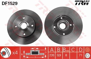 TRW Bremsscheibe DF1529 Bremsscheiben,Scheibenbremsen VW,SEAT,GOLF III (1H1),GOLF II (19E, 1G1),Polo Schrägheck (6N1),PASSAT Variant (3A5, 35I)